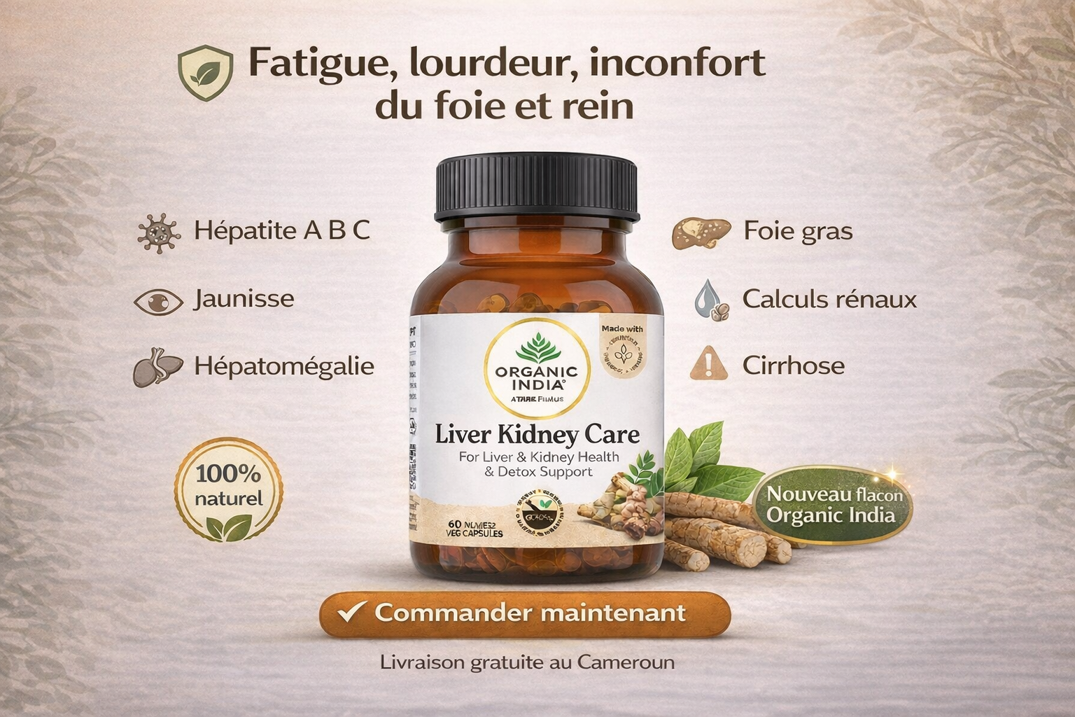 Organic Health Care Facebook ad: Bien-être du foie et des reins