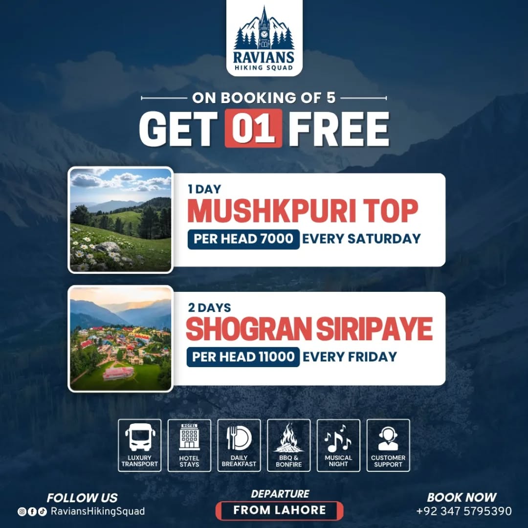 Ravians Hiking Squad Facebook ad: Get 1 free seat with booking of 5