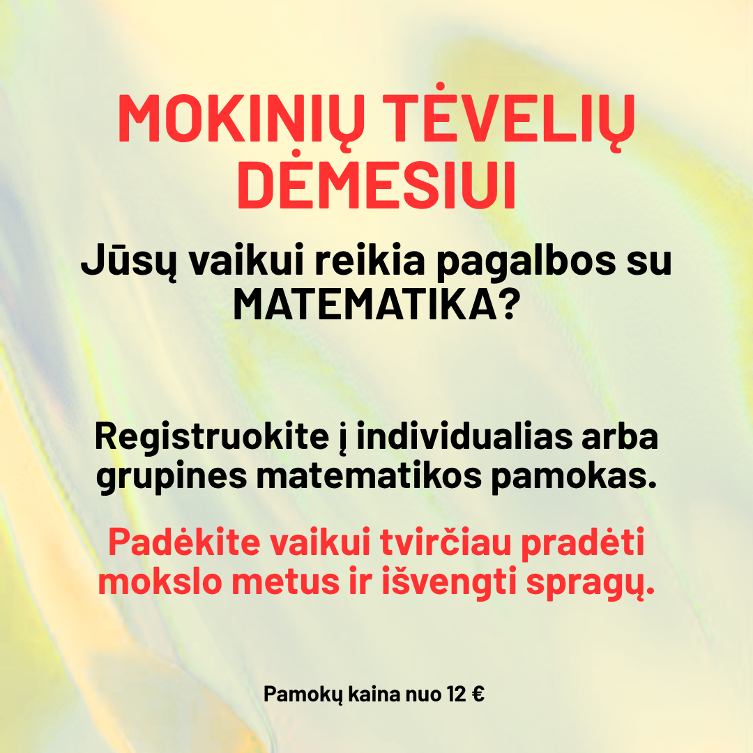 Manoklasė.online Facebook ad: Matematika be augančių spragų
