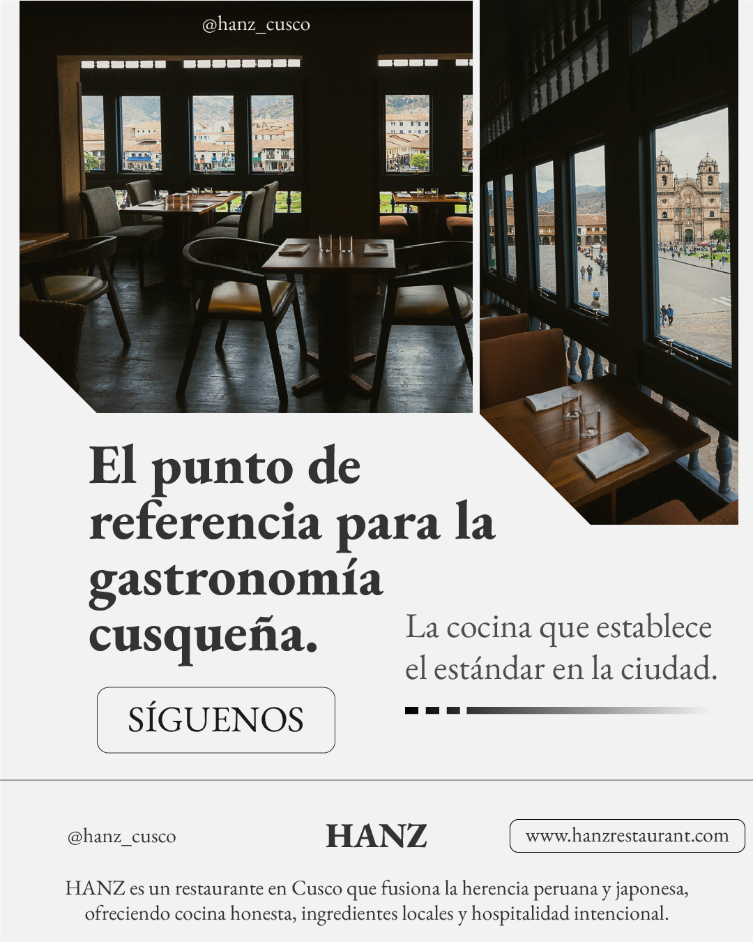 Hanz Facebook ad: Sabemos que viajar es elegir, y elegir bien…