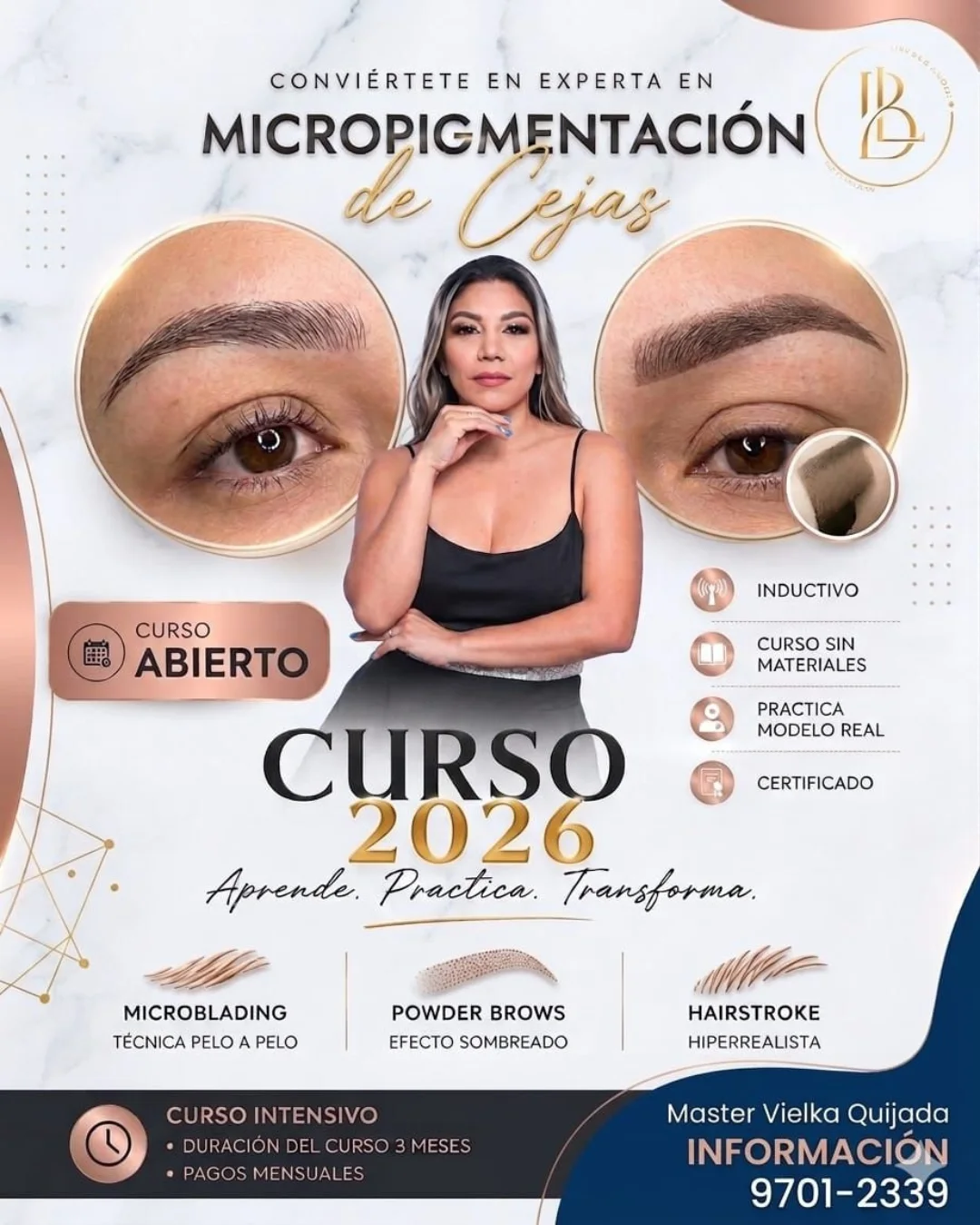 Brows & Lashes HN Facebook ad: APRENDE Y EMPRENDE