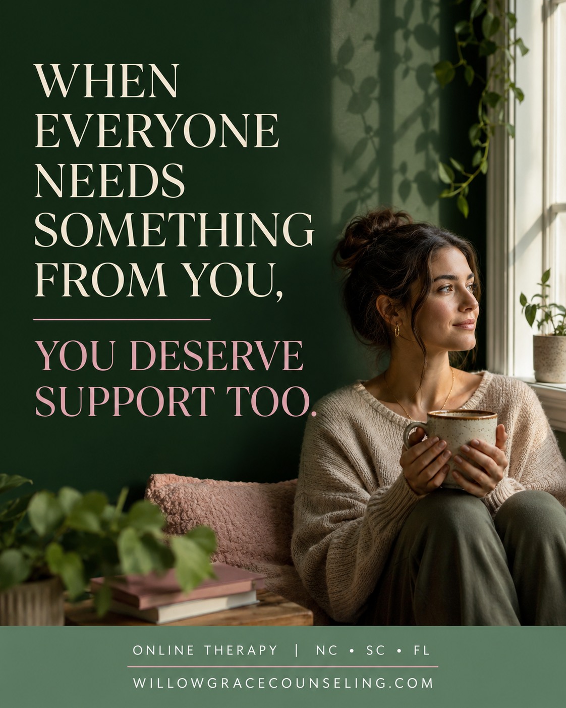 Willow Grace Counseling, PLLC Facebook ad: Willow Grace Counseling, PLLC | Heal and Thrive Today |…