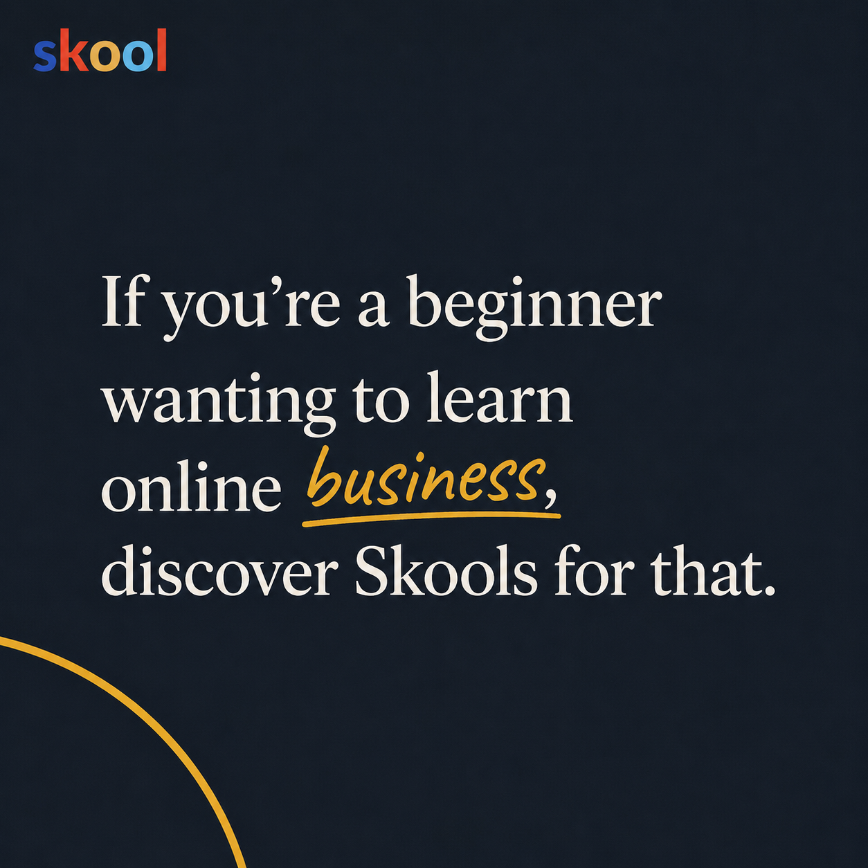Skool Facebook ad