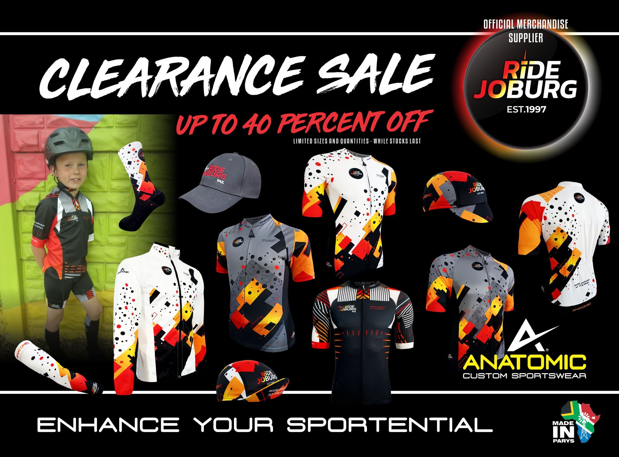 Anatomic Sportswear Facebook ad: Ride Joburg Merchandise