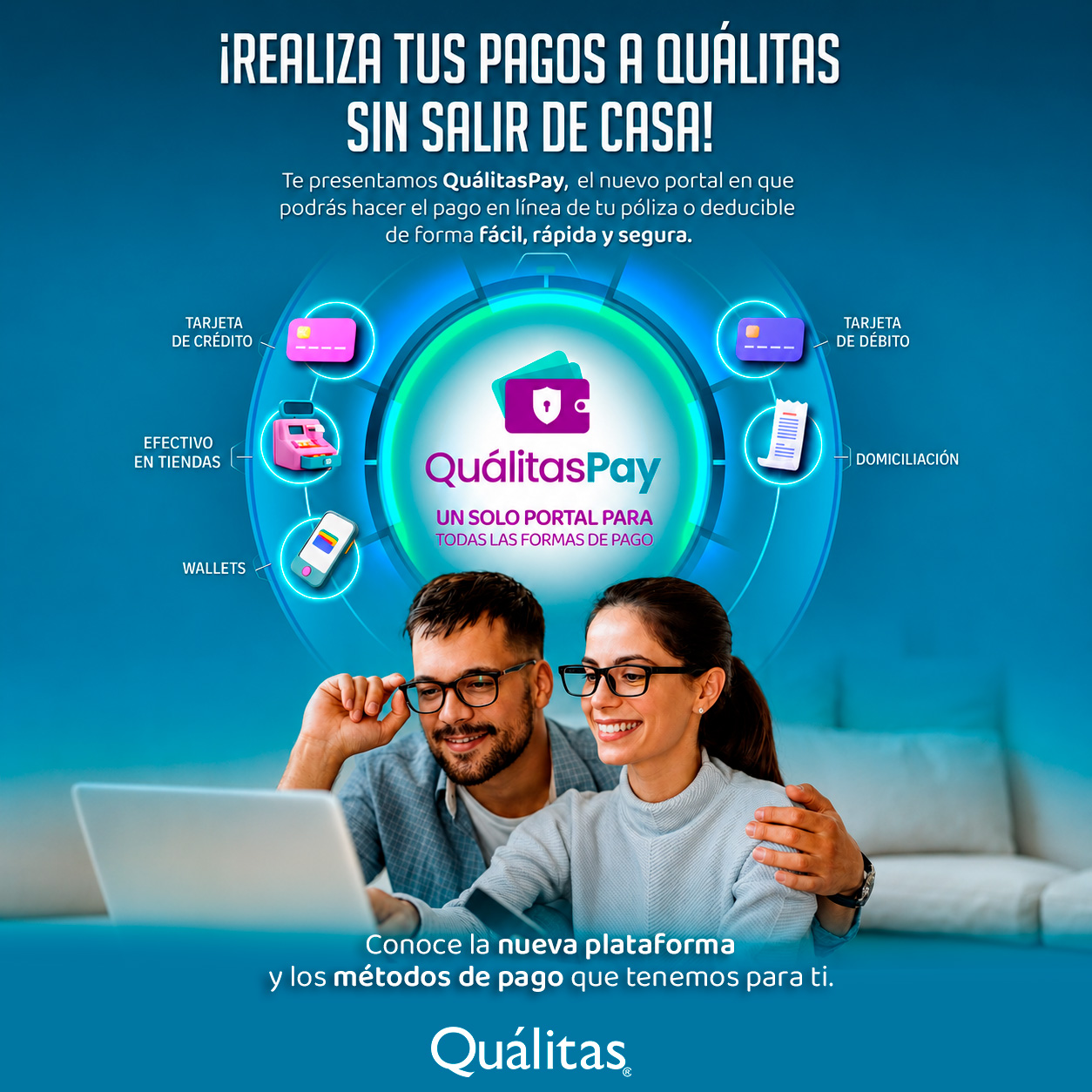 Quálitas Compañía de Seguros Facebook ad: Paga tu póliza en minutos con QuálitasPay.