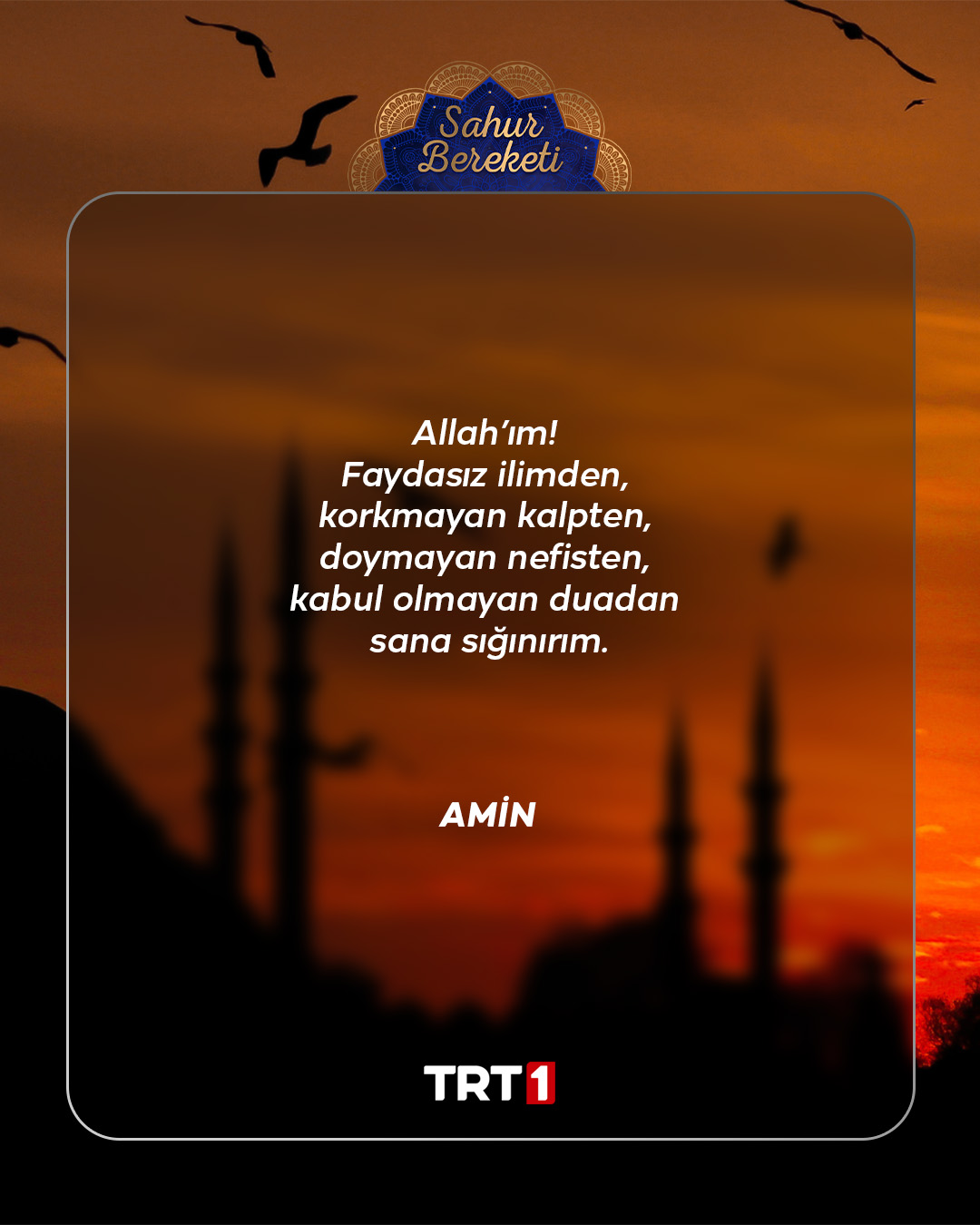 TRT1 Facebook ad: Hayırlı sahurlar.
