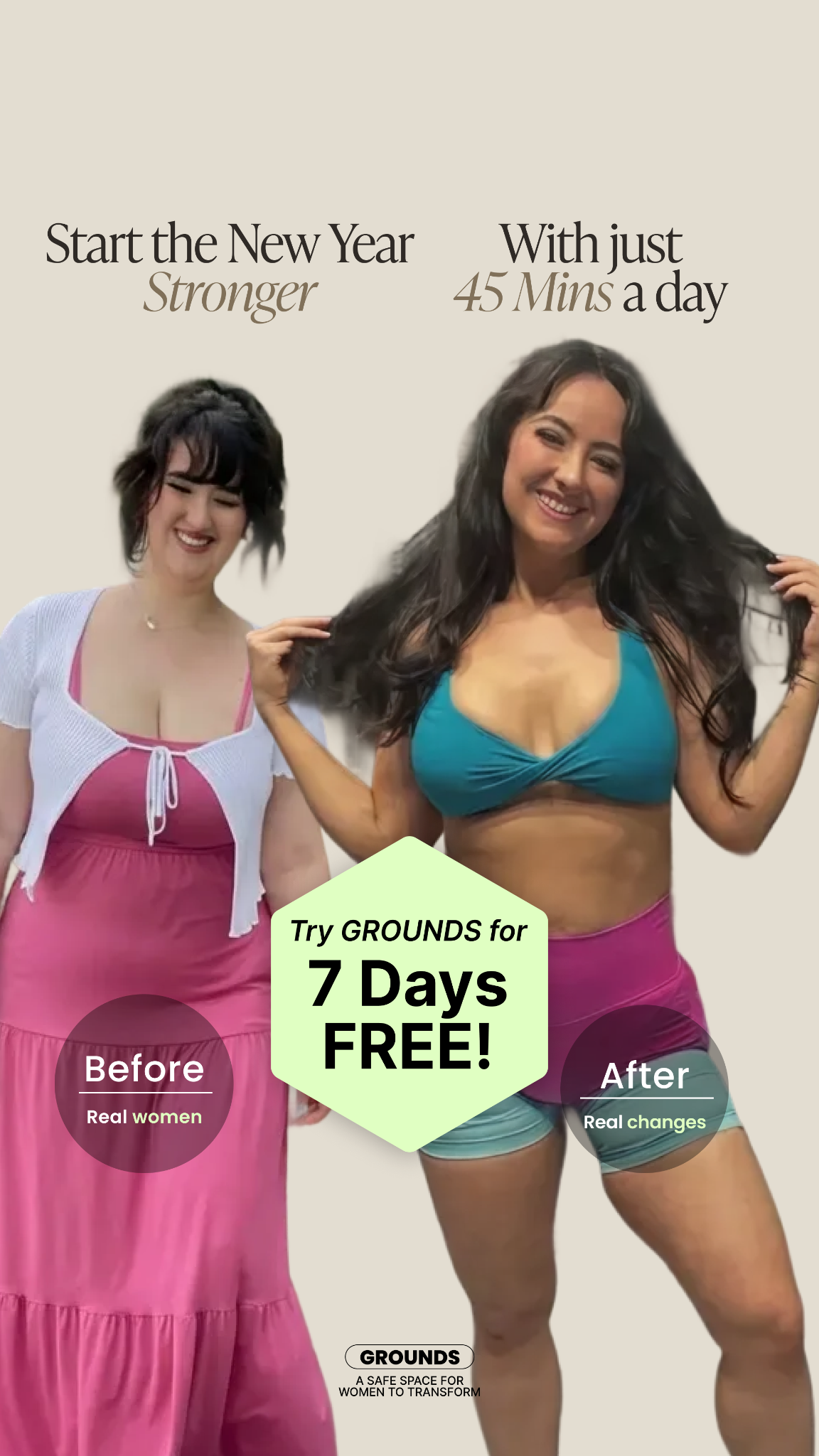 Grounds Fitness App Facebook ad from Jan 16, 2026