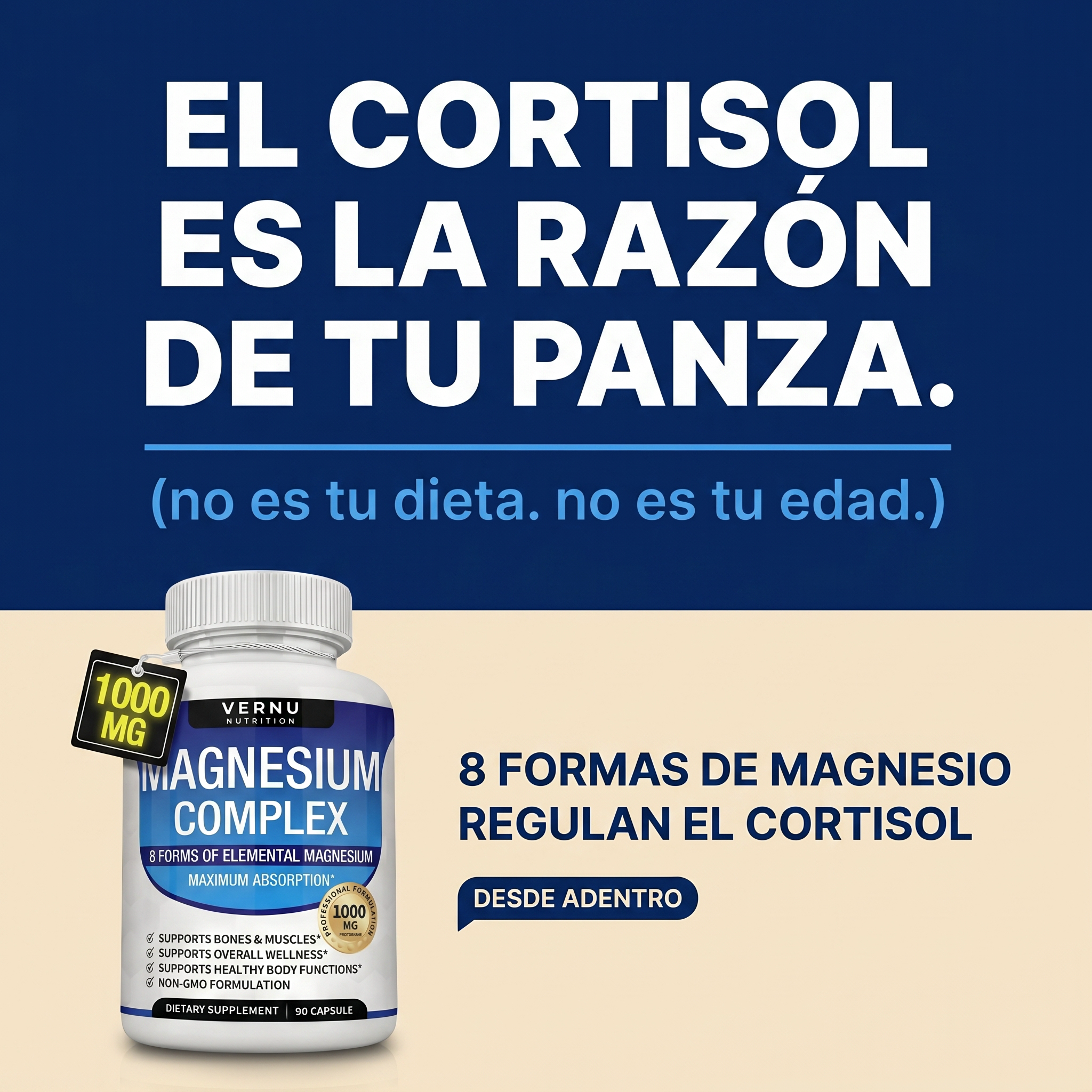 Vernu Facebook ad: ¿Por qué no se va la panza aunque te cuides?