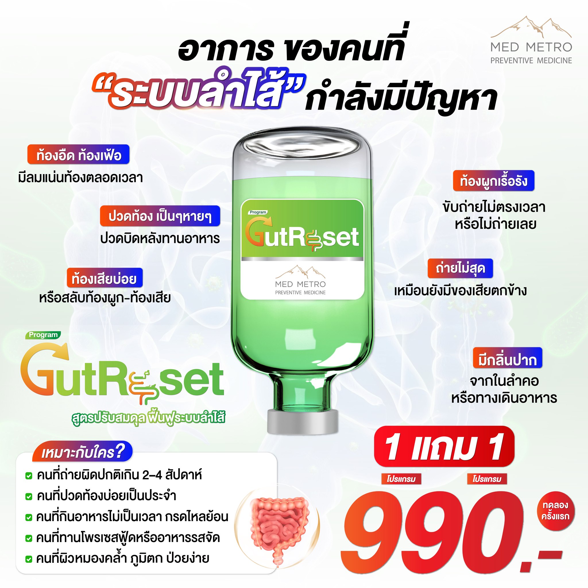 MED METRO ศูนย์เวชศาสตร์ป้องกันและฟื้นฟูสุขภาพ ภายในโรงพยาบาลชั้นนำ Facebook ad