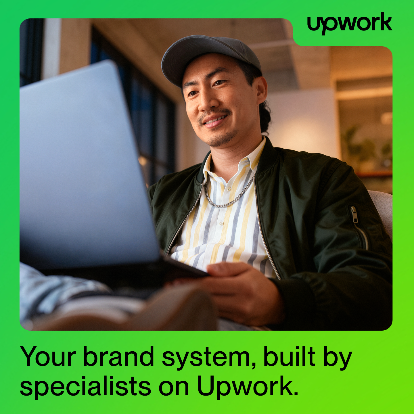 Upwork Facebook ad: Thinking of branding or rebranding?