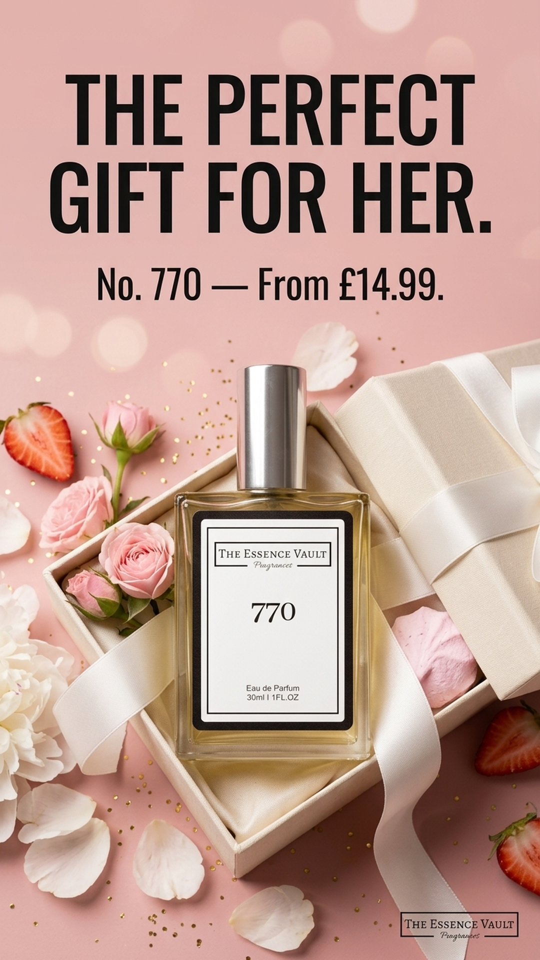 The Essence Vault Facebook ad from Mar 25, 2026