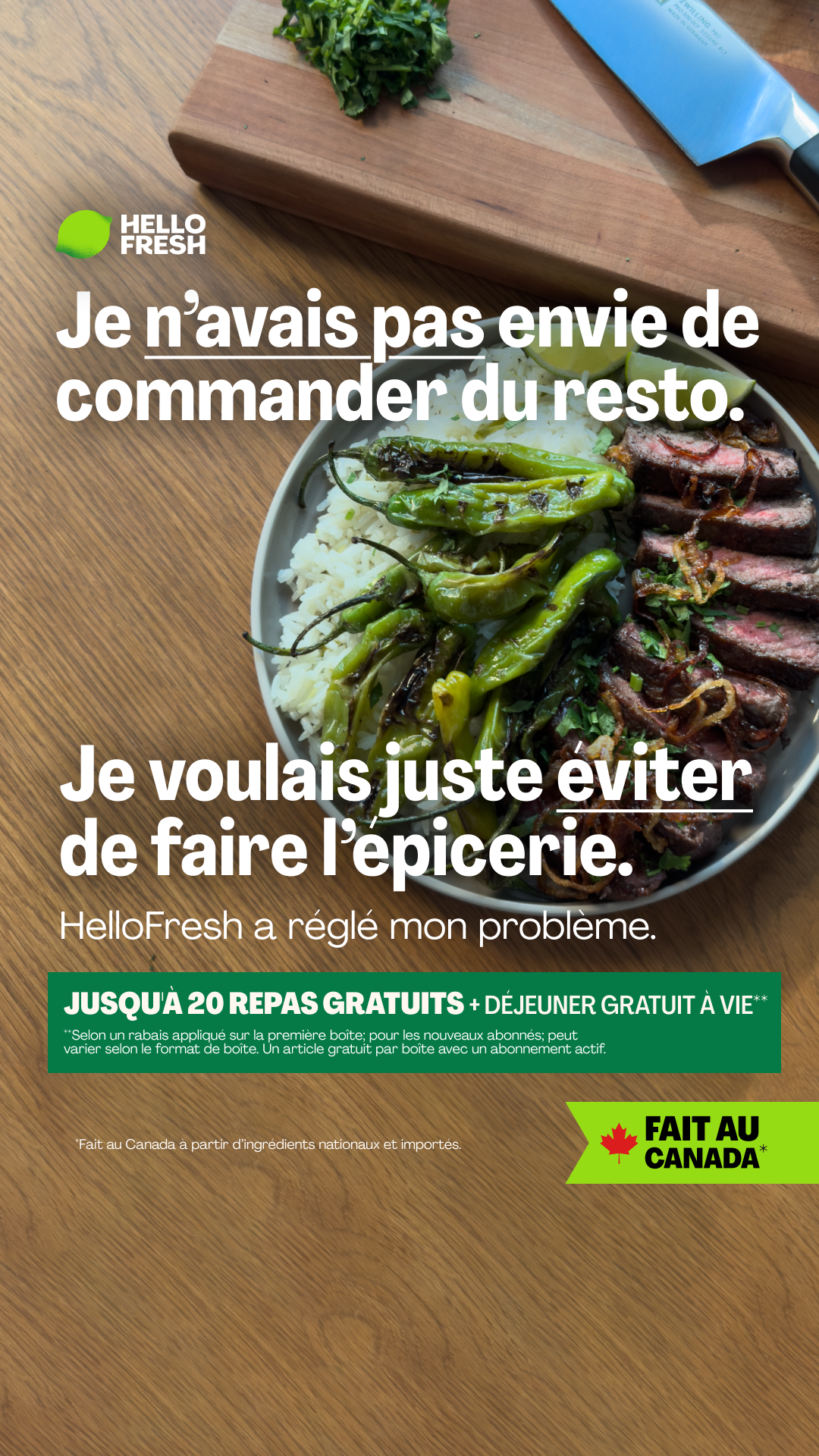 HelloFresh Facebook ad