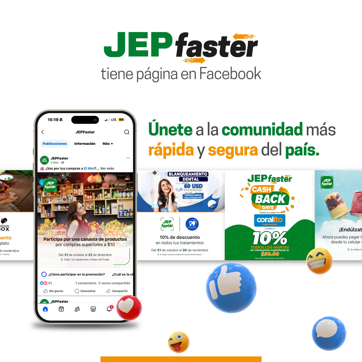 JEPFaster Facebook ad: Solución digital de la Cooperativa JEP que te…