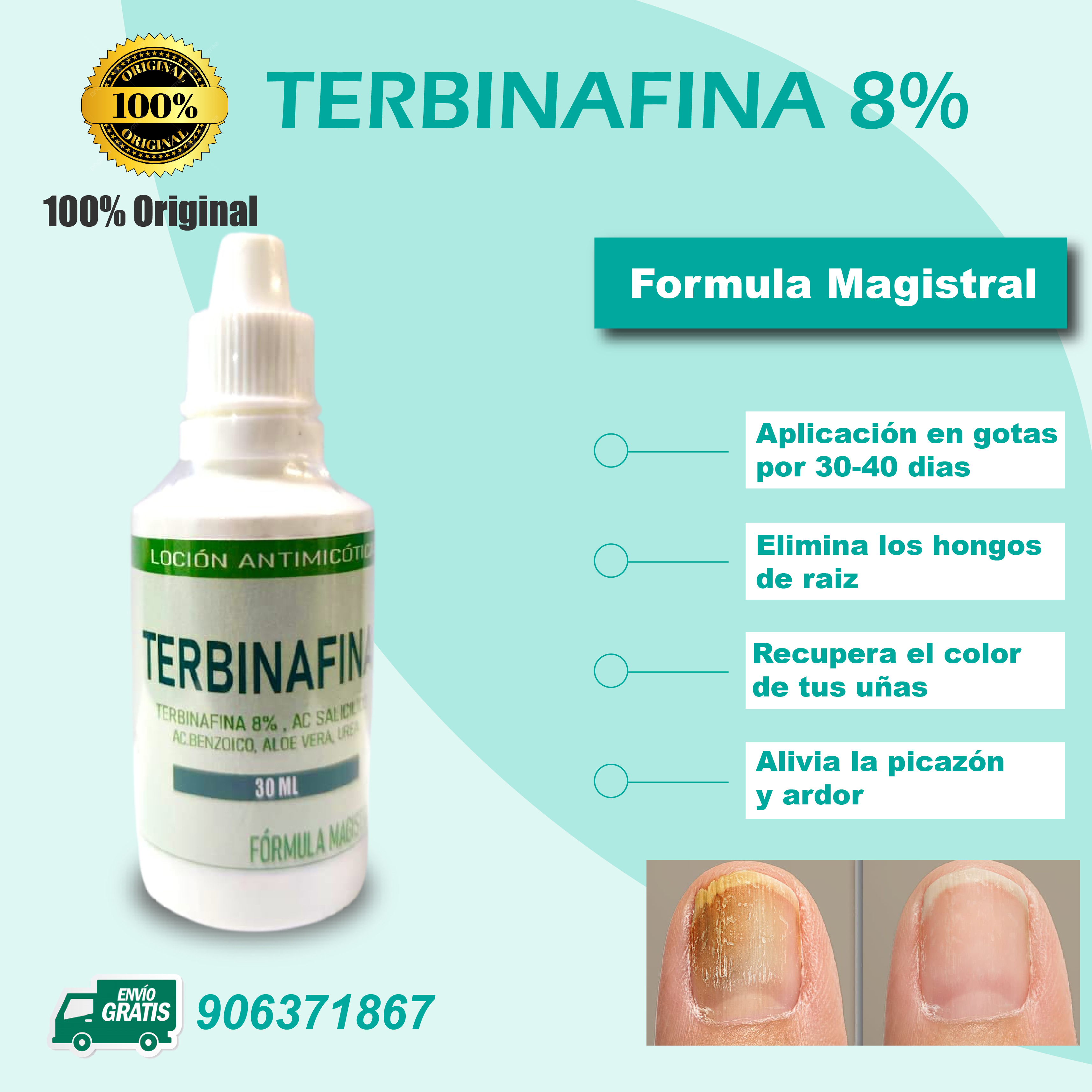 Derma Center Facebook ad: TERBINAFINA 8% - ORIGINAL