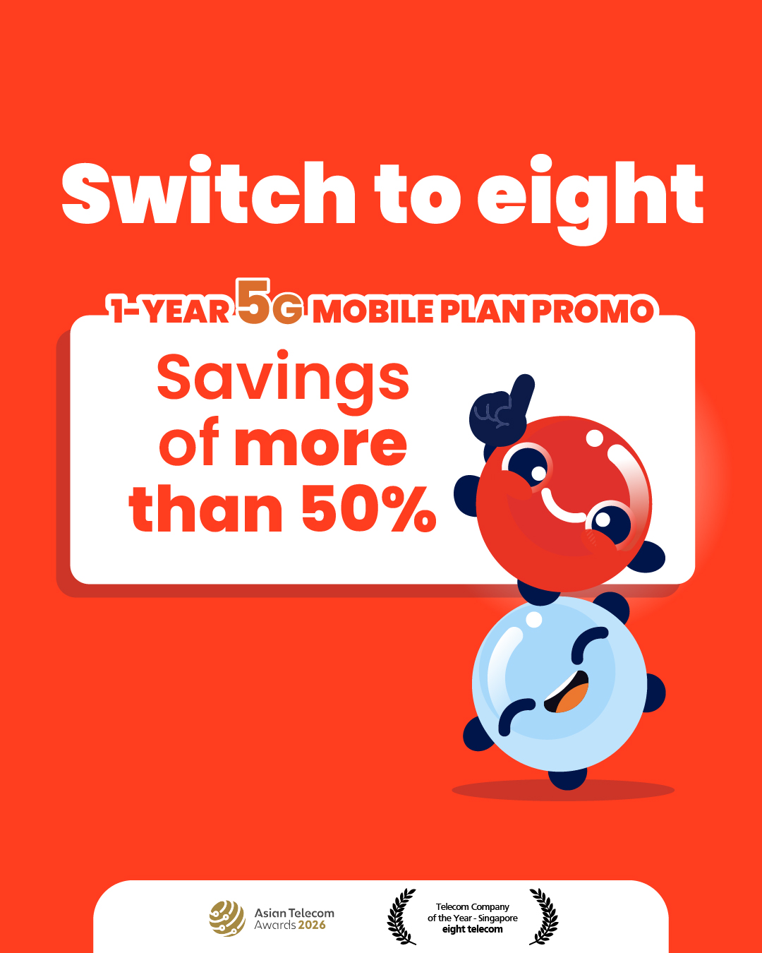 Eight Telecom Facebook ad: Limited 1-Year Plan Promo!