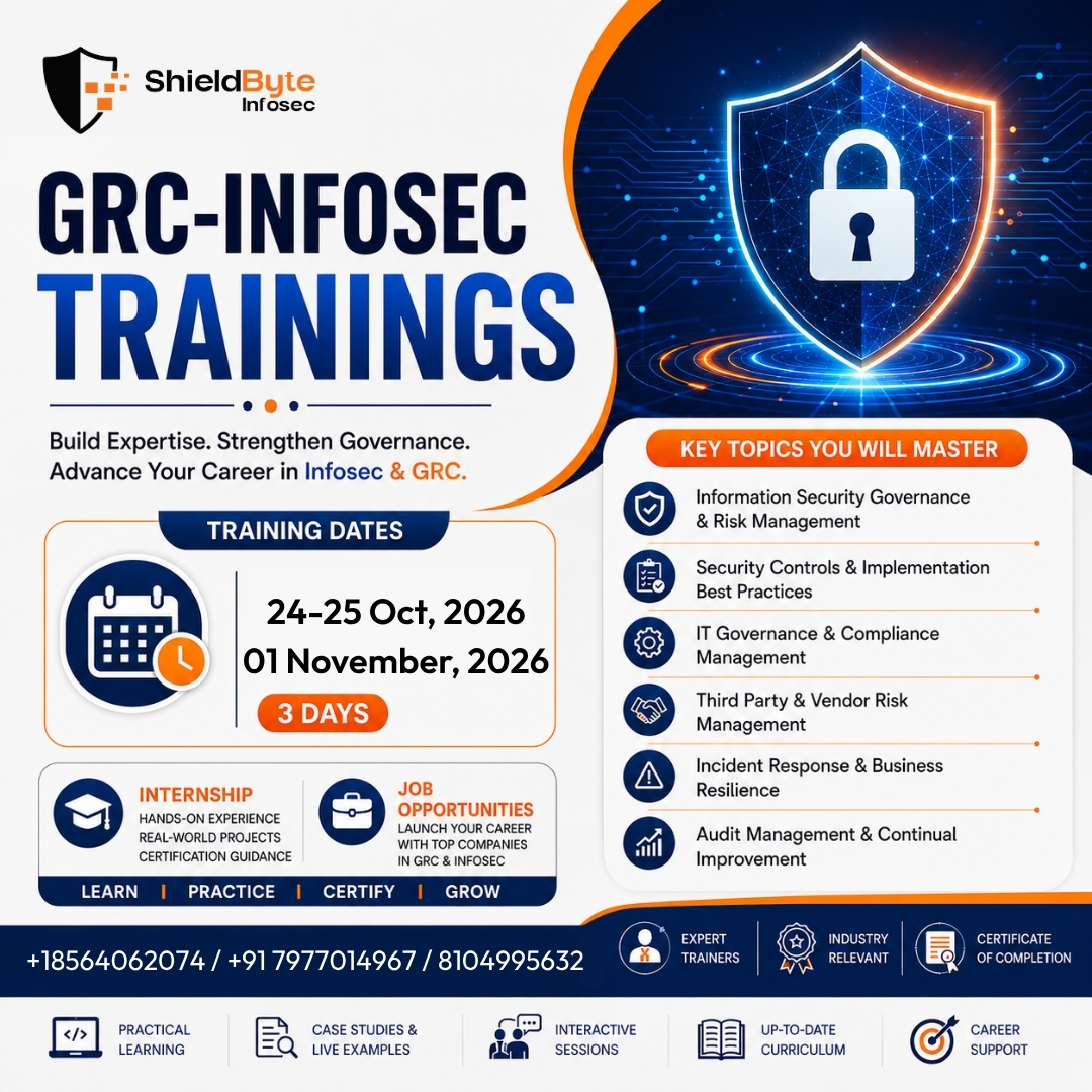 ShieldByte Infosec Facebook ad: GRC-Infosec Training | Master Risk Management