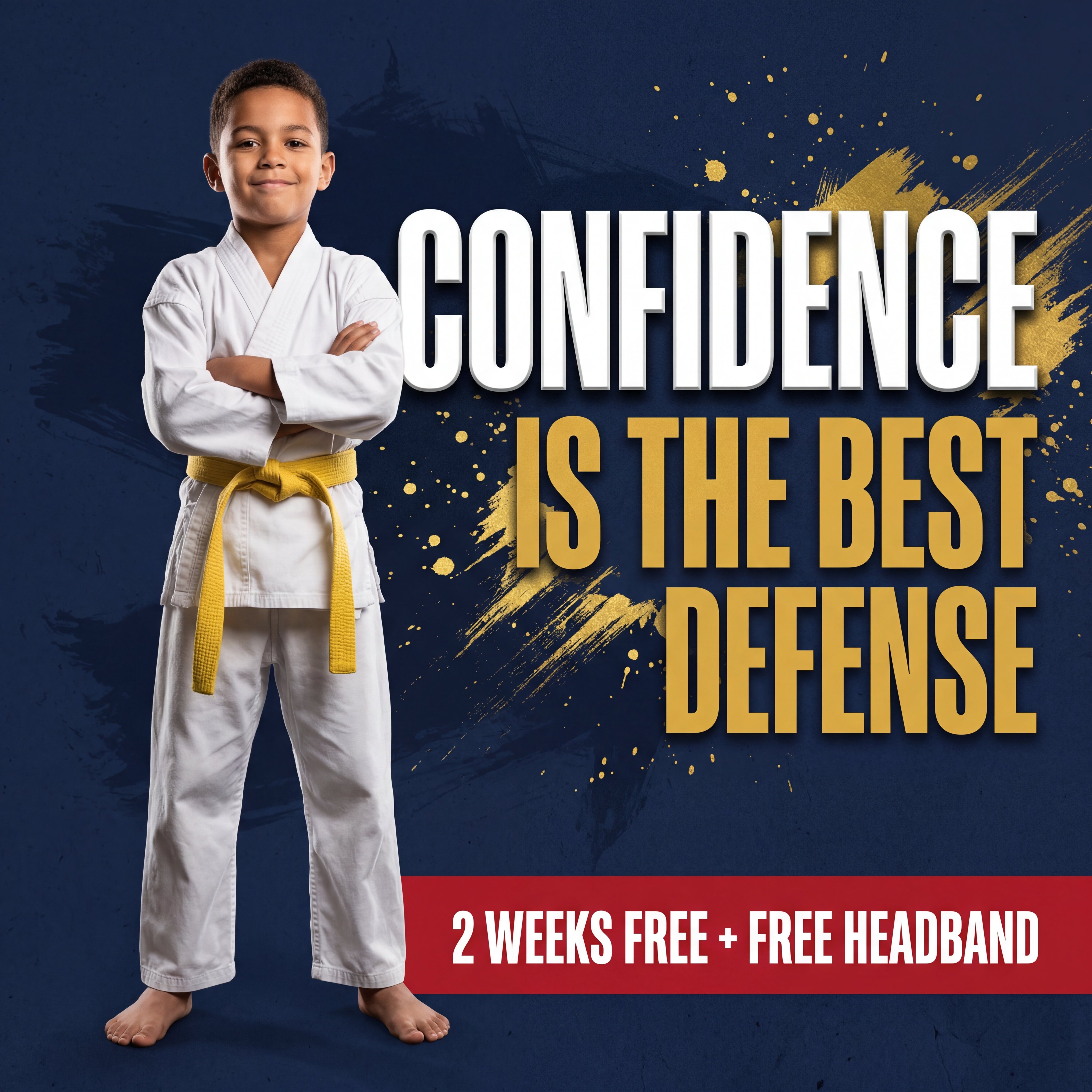 Busto's Martial Arts Facebook ad: 2 Free Weeks of Kids Karate + Free Headband