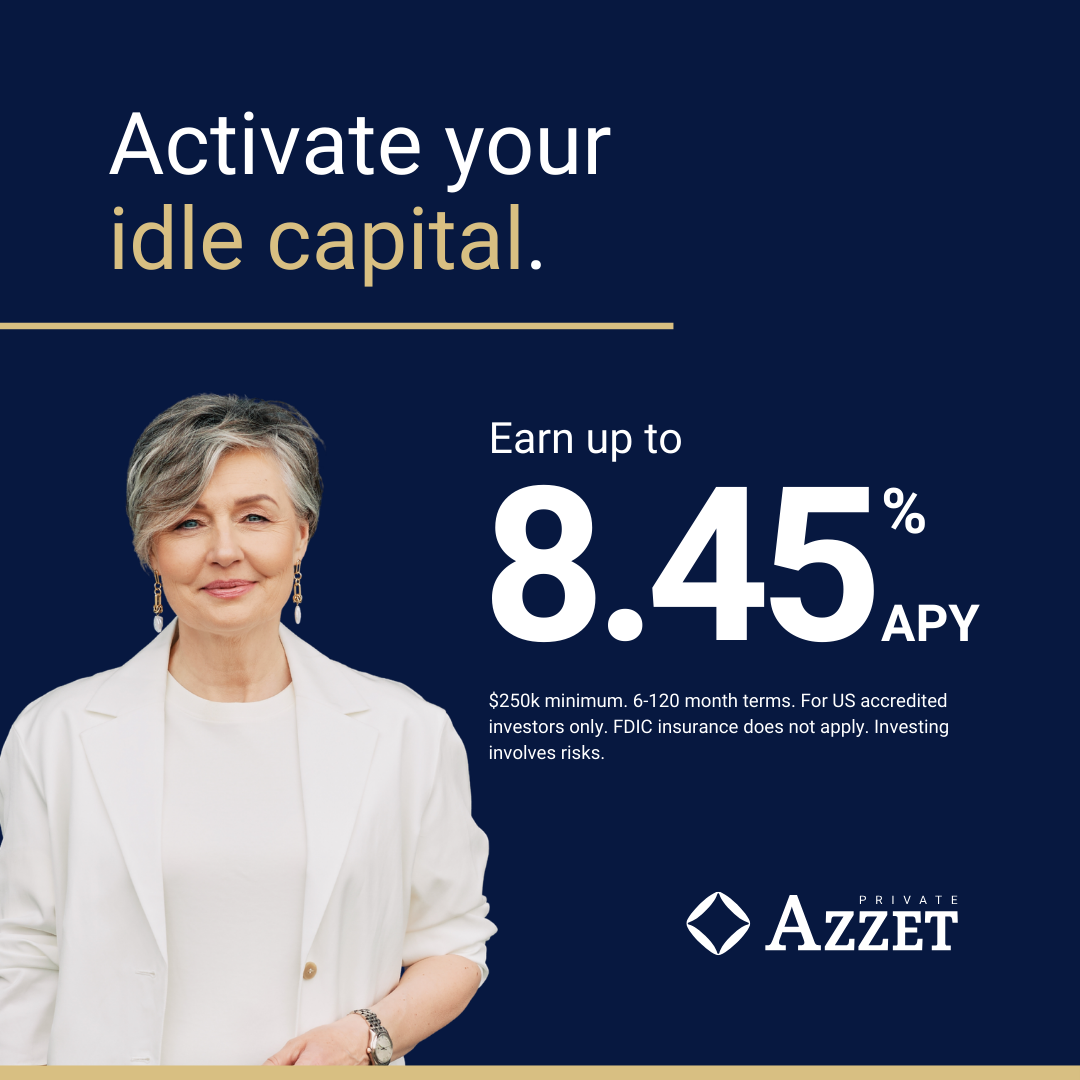 Azzet Private Facebook ad: Tired of Market Volatility Keeping You Up at Night?