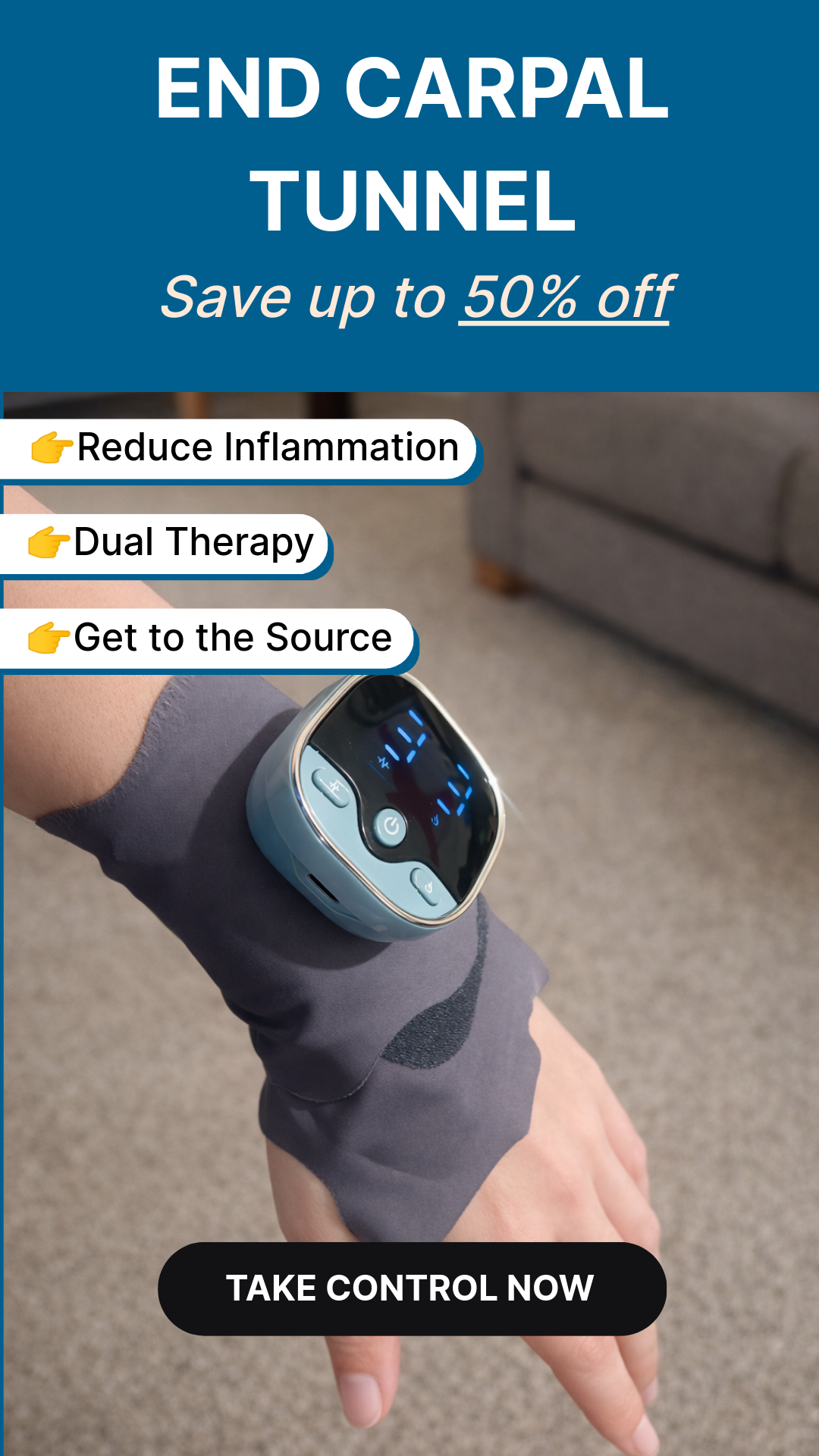 Arkalie Facebook ad: End the cycle of Carpal Tunnel pains