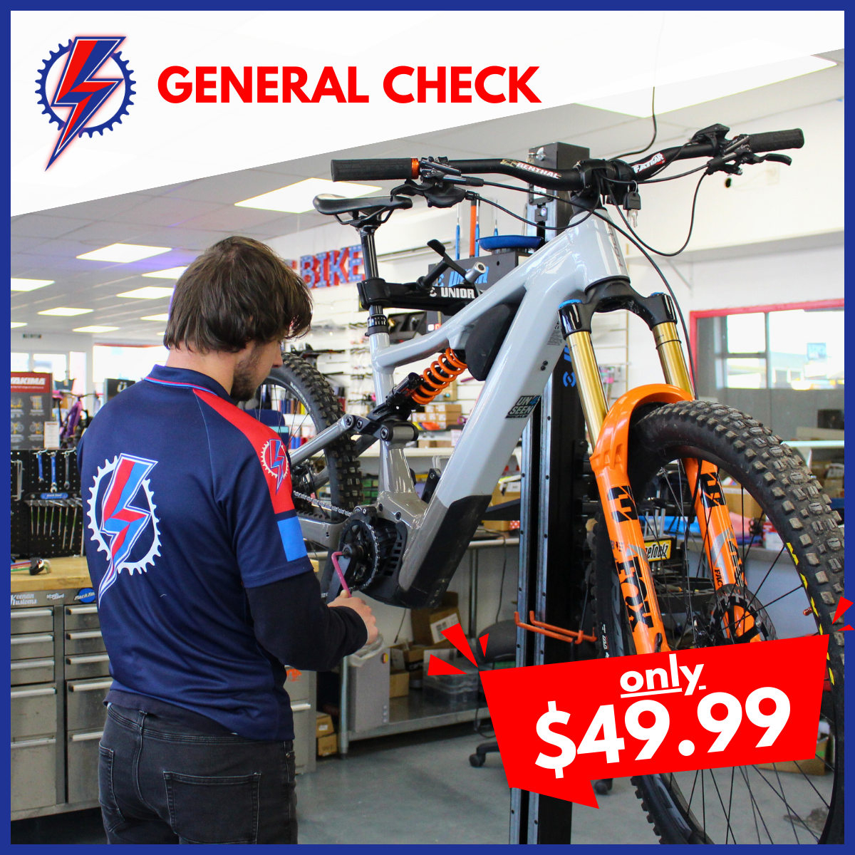 Electric Bike Rotorua Facebook ad: The EBR formula: NO expensive bike servicing plans.