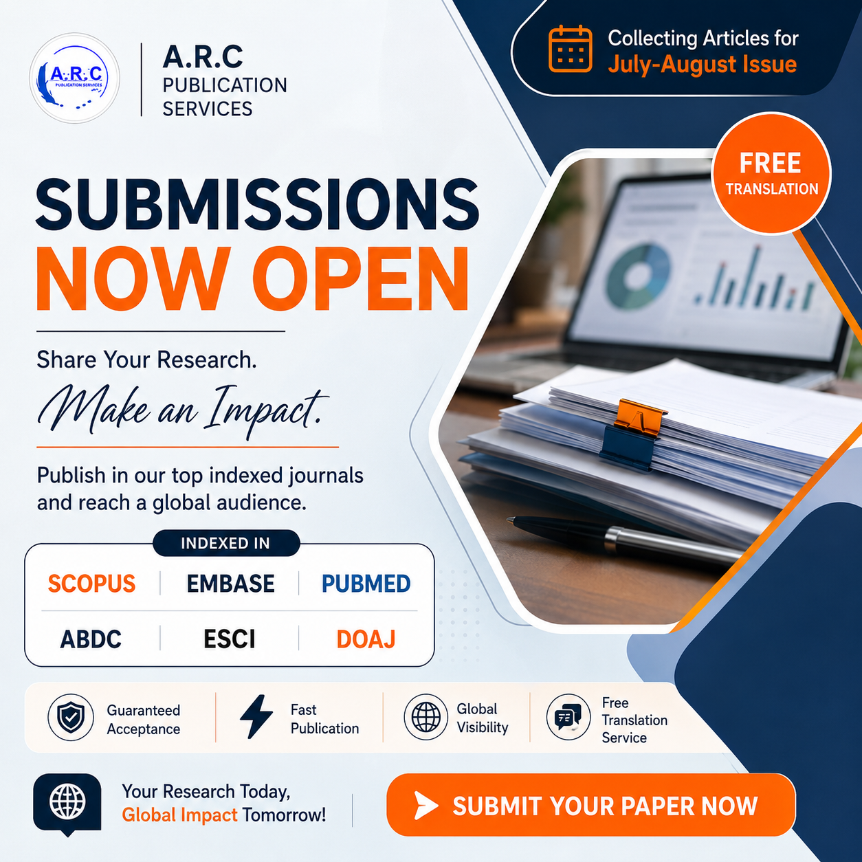 ARC Publication Facebook ad: Submissions Now Open for 2026
