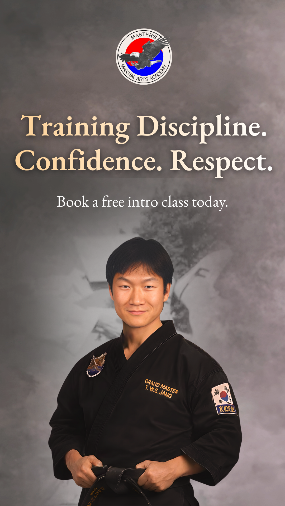 Master's Taekwondo Academy Facebook ad from Mar 9, 2026