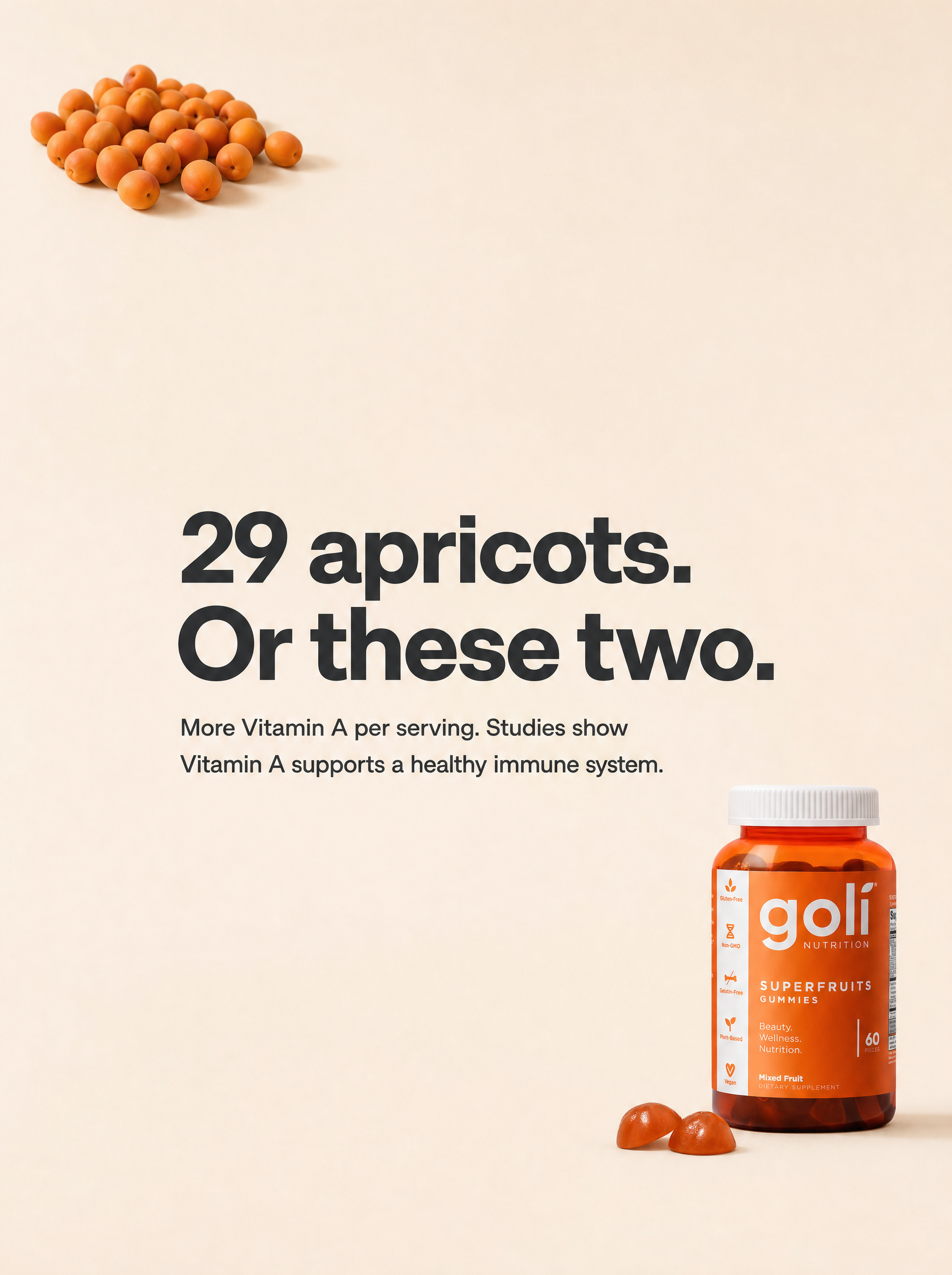 Goli Facebook ad: $50 of Fruit, or Two Gummies?