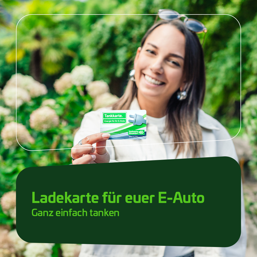Stadtwerke Düsseldorf Facebook ad: Stadtwerke Düsseldorf-Ladekarte: Strom fürs E-Auto…