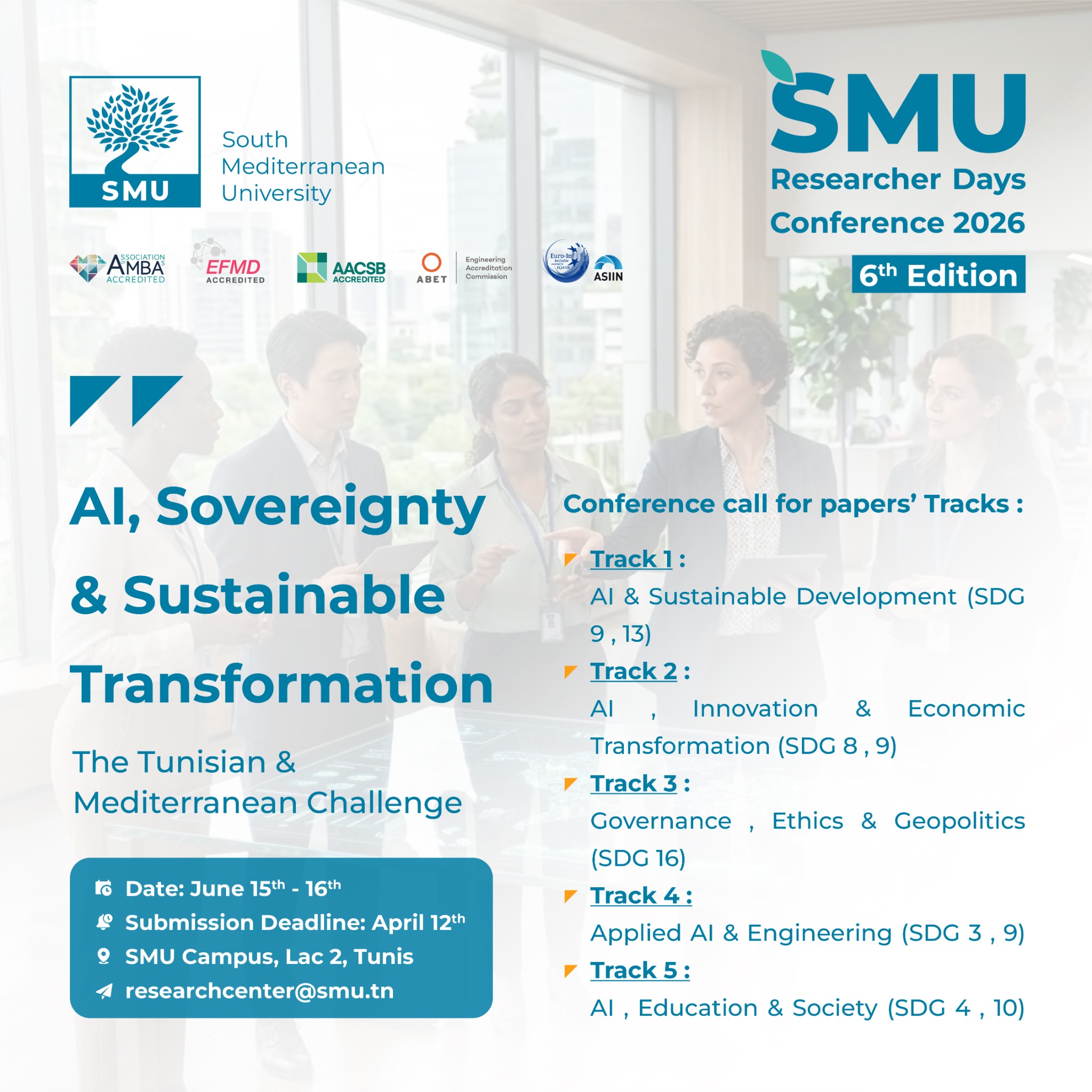 MSB-Mediterranean School of Business Facebook ad: Call for Papers, SMU Research Days Conference 2026 (6th…