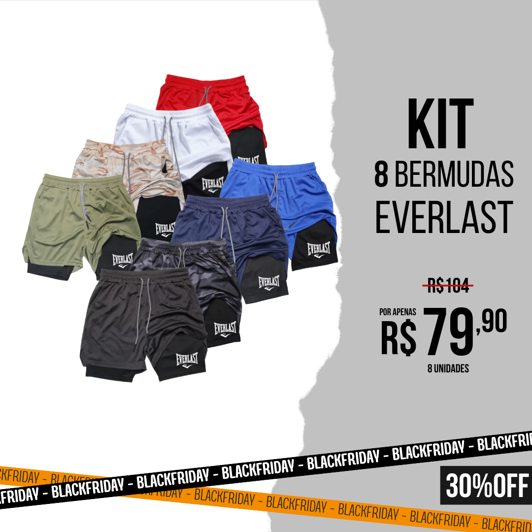 Bergstrom Facebook ad: Bermudas Dryfit Everlast KIT COM 8 + Frete Grátis