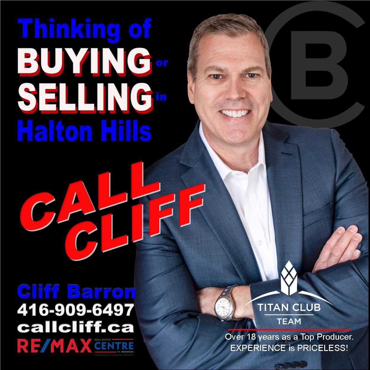 The Cliff Barron Team Facebook ad: BUYING or SELLING in Halton Hills?
