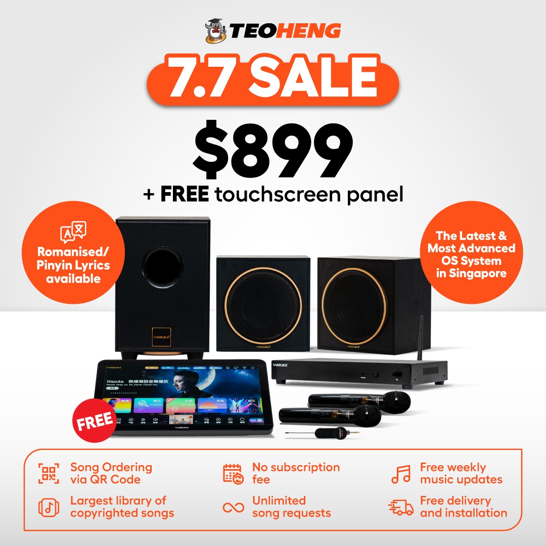 Teo Heng Trading & KTV Studio Facebook ad: Full Home Karaoke $899 + FREE Touchscreen Panel