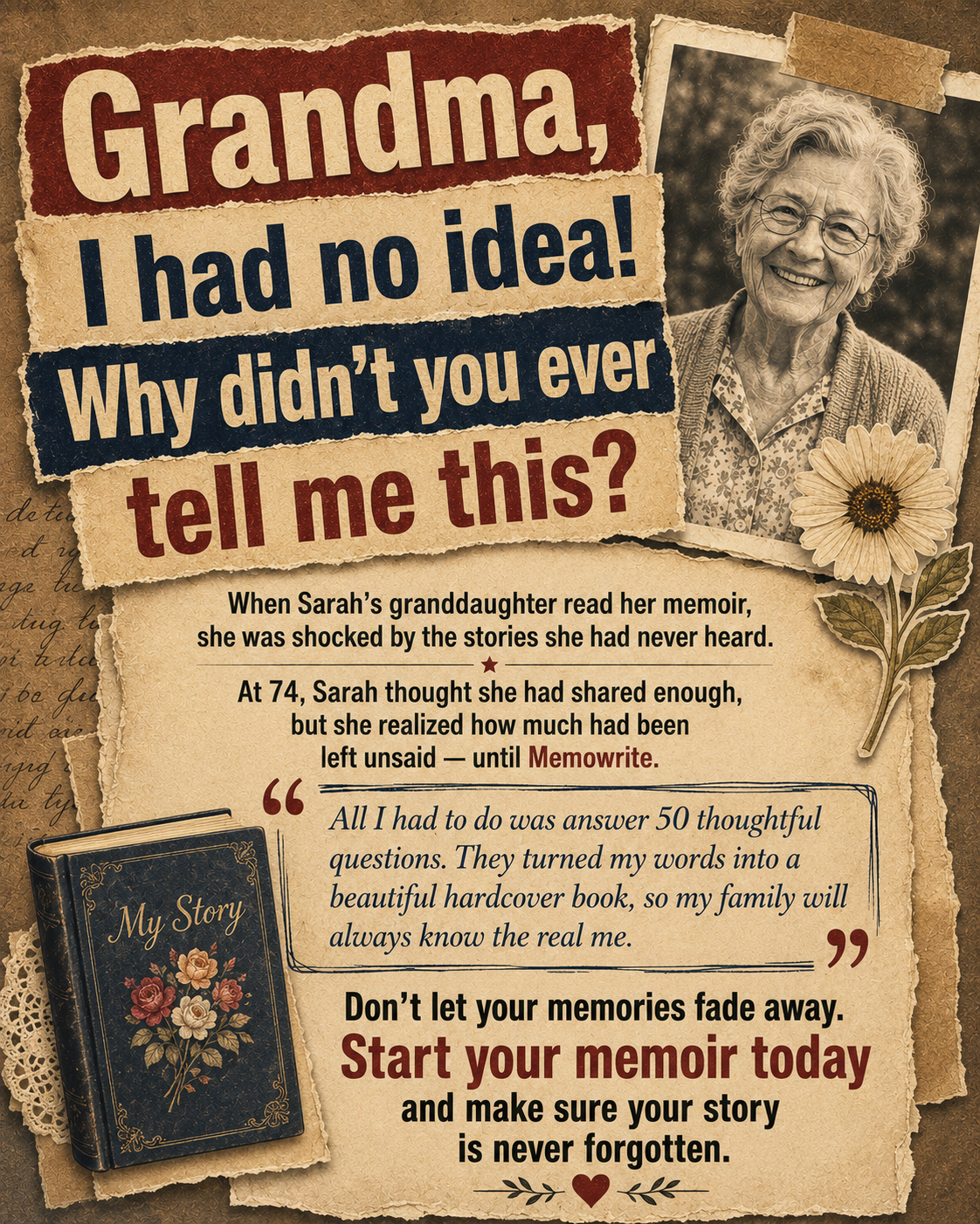 Memowrite Facebook ad