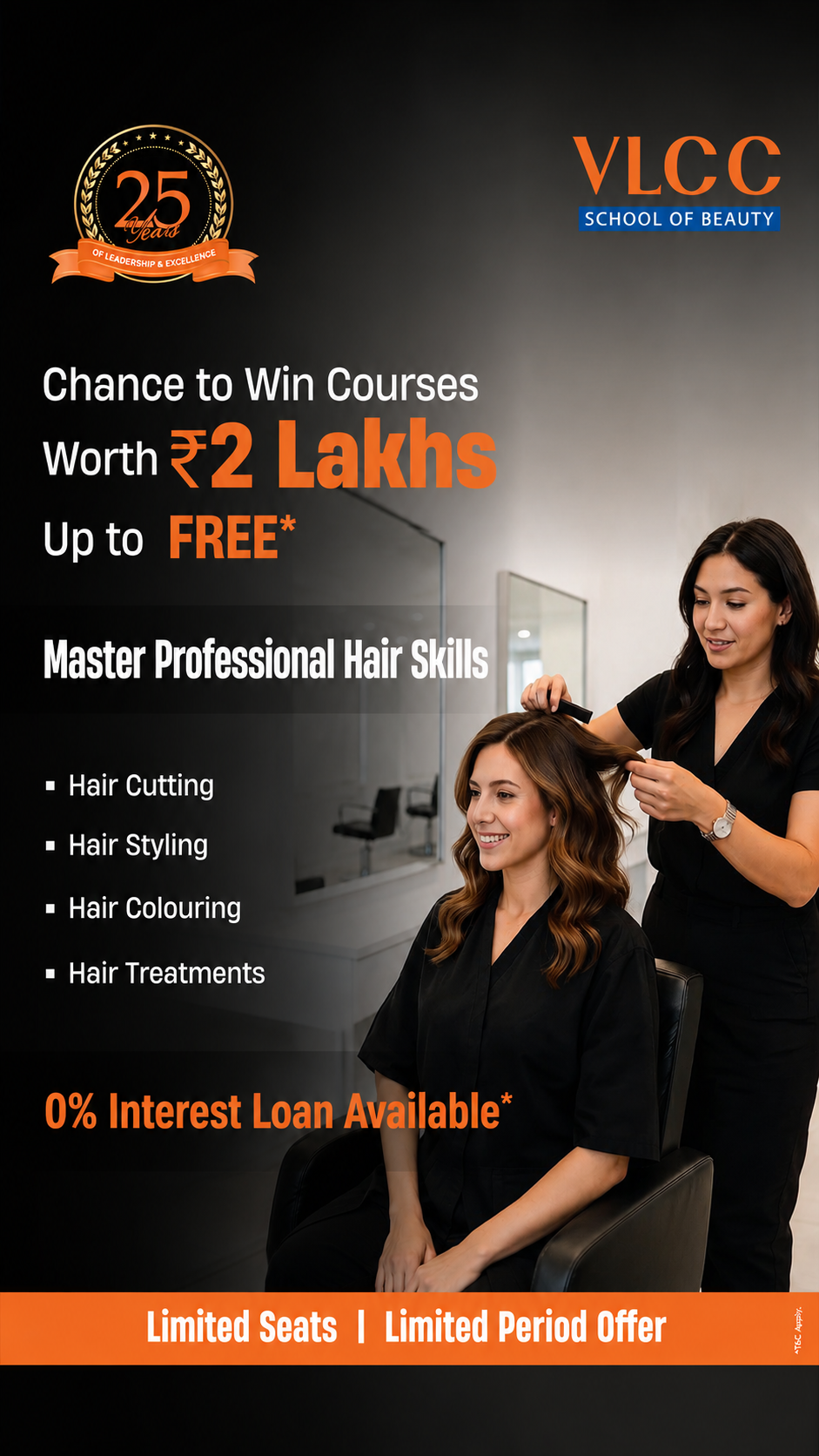 VLCC School Of Beauty Facebook ad: Chat with us on WhatApp