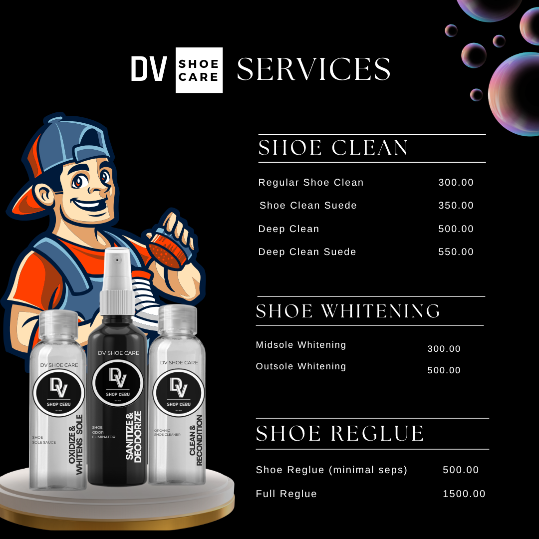DV Shoe Care Facebook ad: DIRTY SNEAKERS? WE DON’T JUST CLEAN, WE CARE.