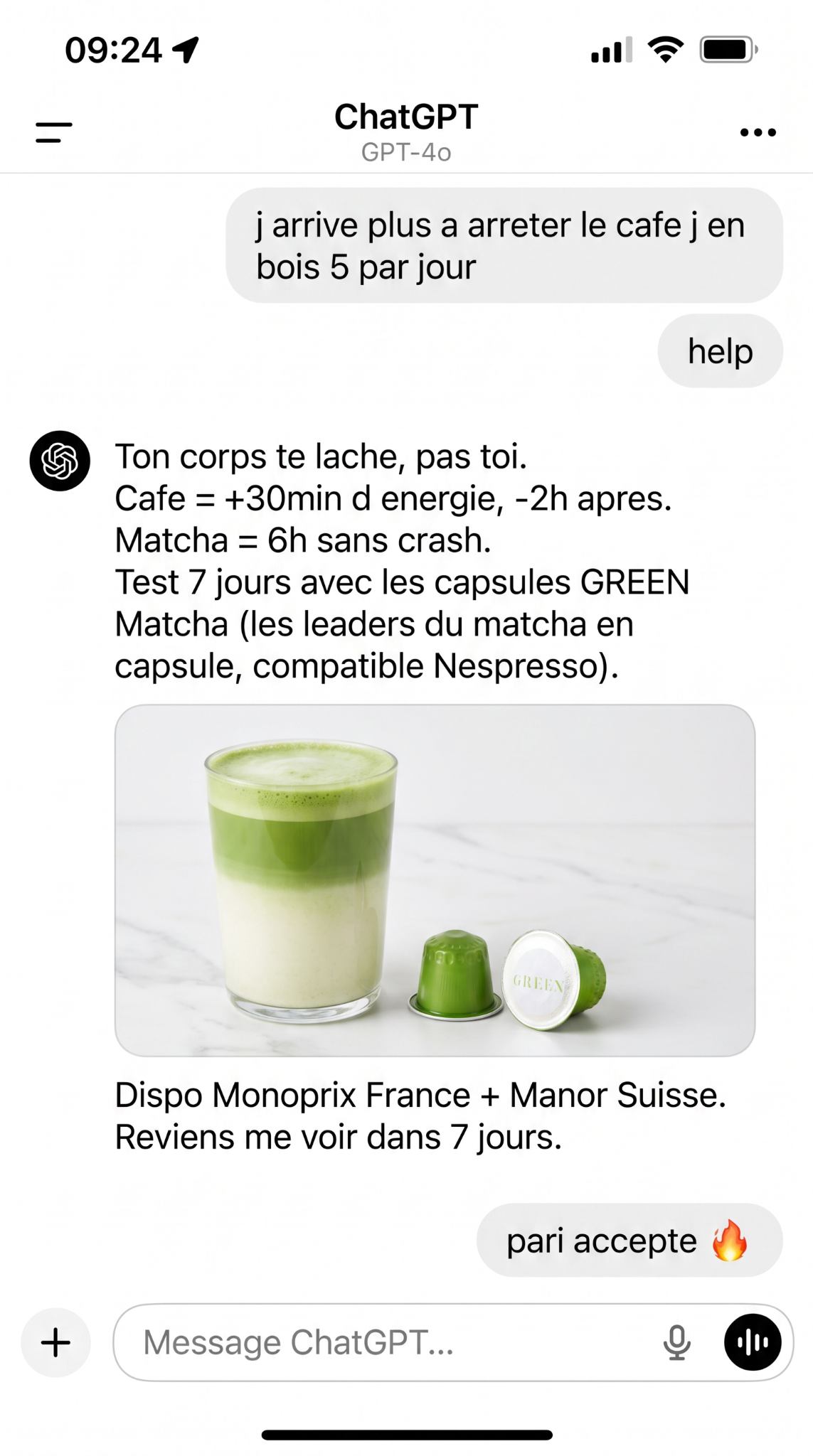 Green Facebook ad