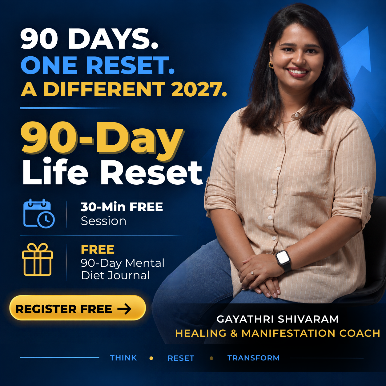 Gayathri Shivaram Facebook ad: Start Your 90-Day Mental Reset Challenge