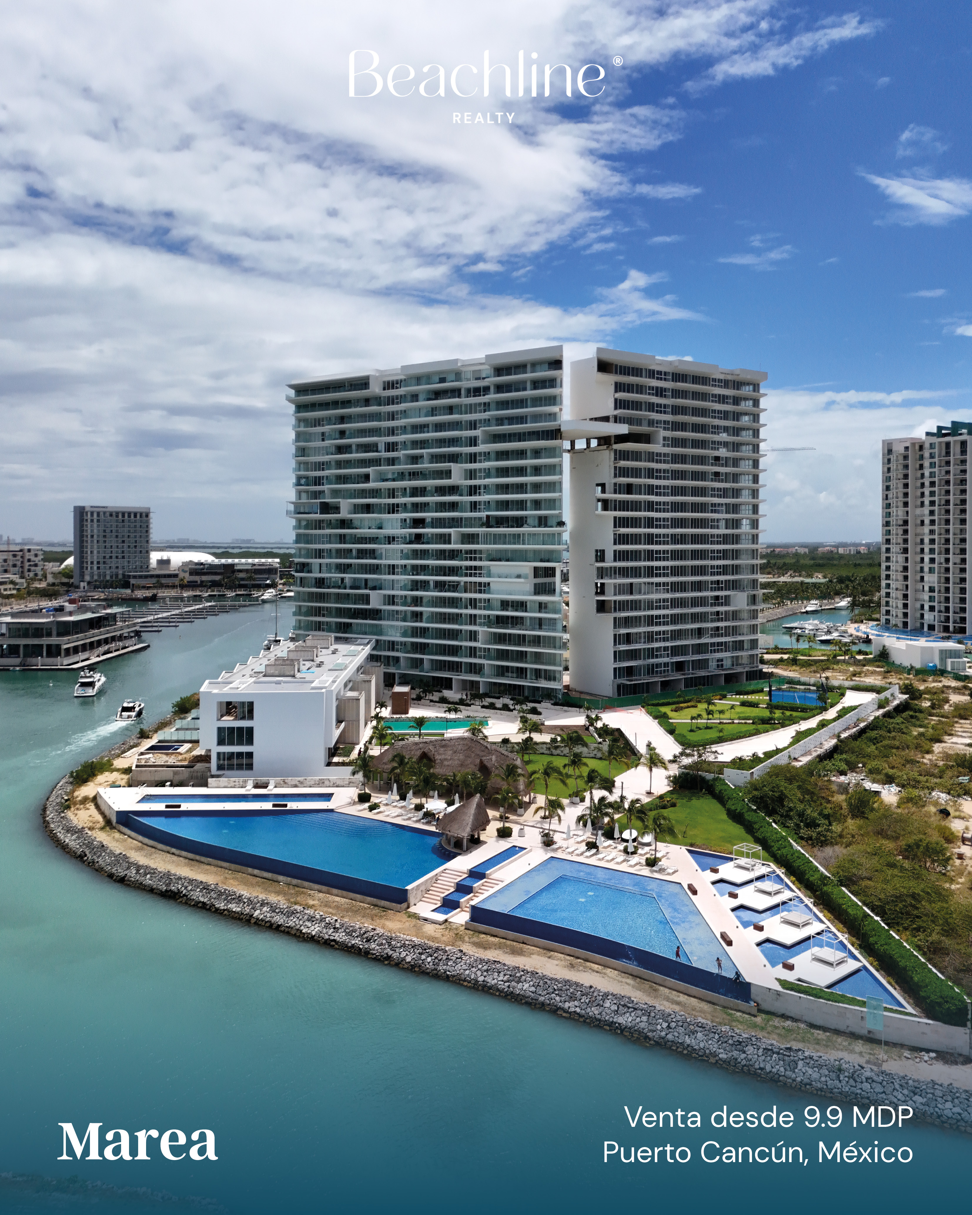 Beachline Facebook ad: Venta de Propiedades de Lujo en Puerto Cancún