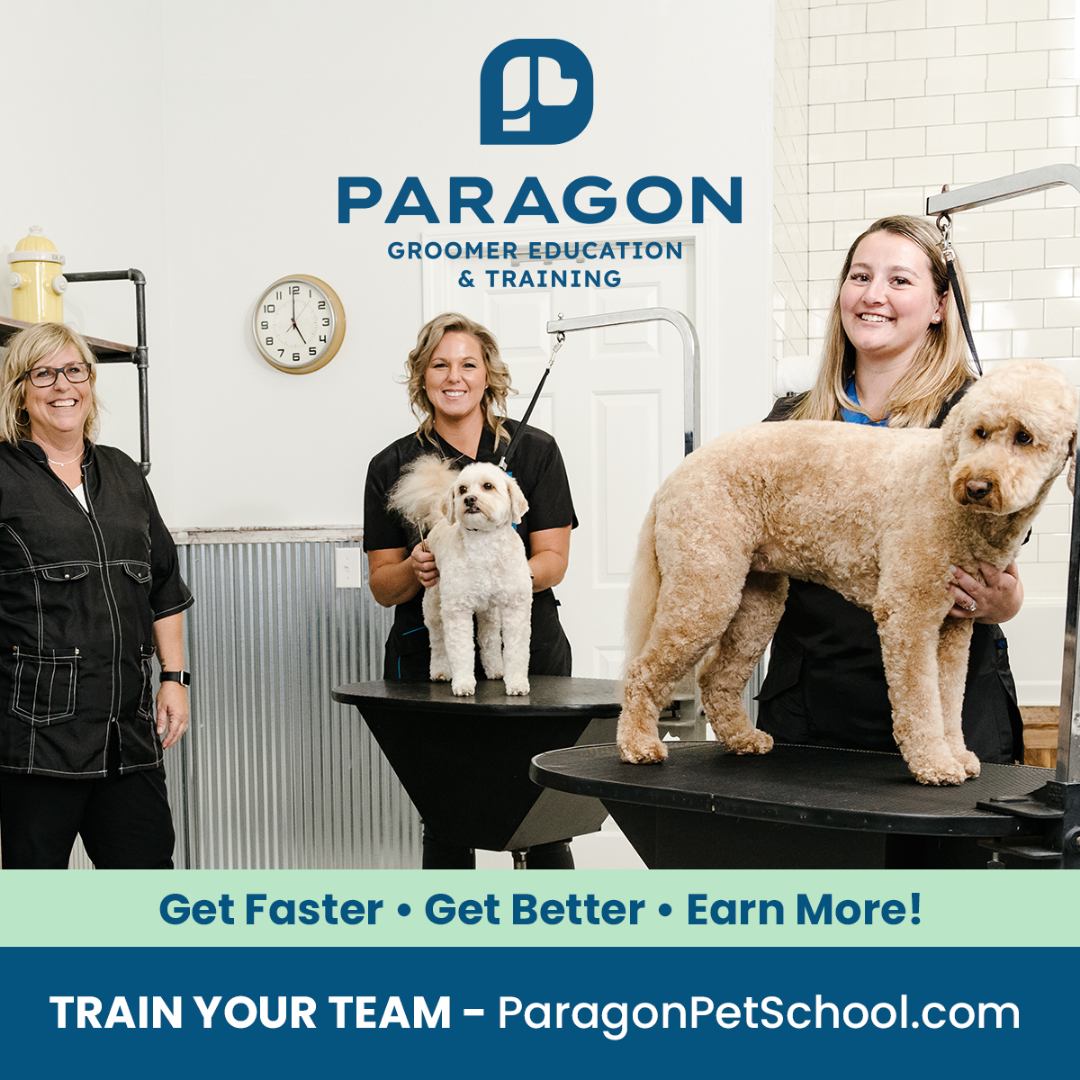 The Paragon School of Pet Grooming Facebook ad: Supercharge your groom team with ParagonPetSchool.com's…