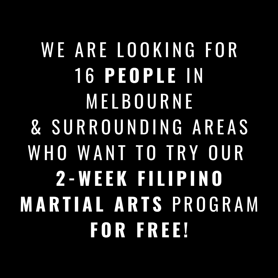 KALI 3D International Facebook ad: FREE 2-Week Filipino Martial Arts Program