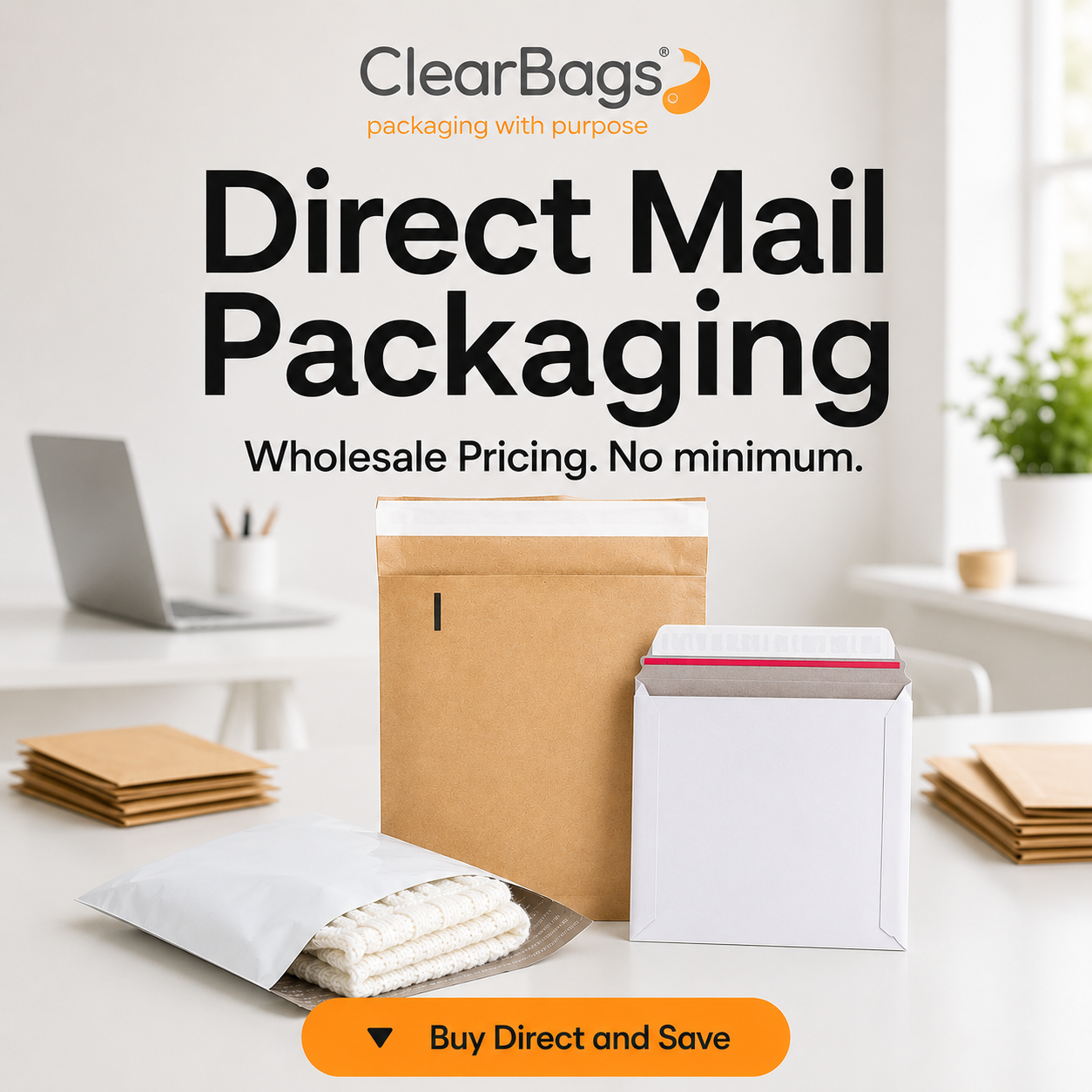ClearBags Facebook ad: Mail Smarter. Spend Less.