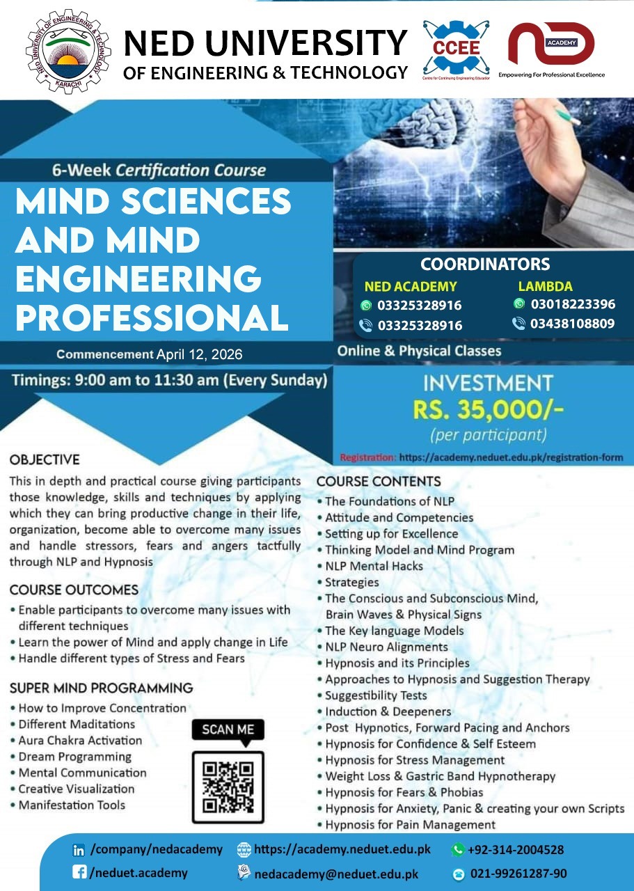 NED Academy, NED University of Engineering & Technology, Karachi Facebook ad