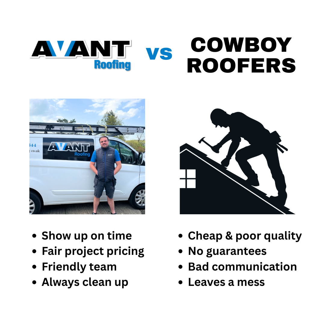 Avant Roofing Facebook ad: Botched Roofing Could Cost You Thousands