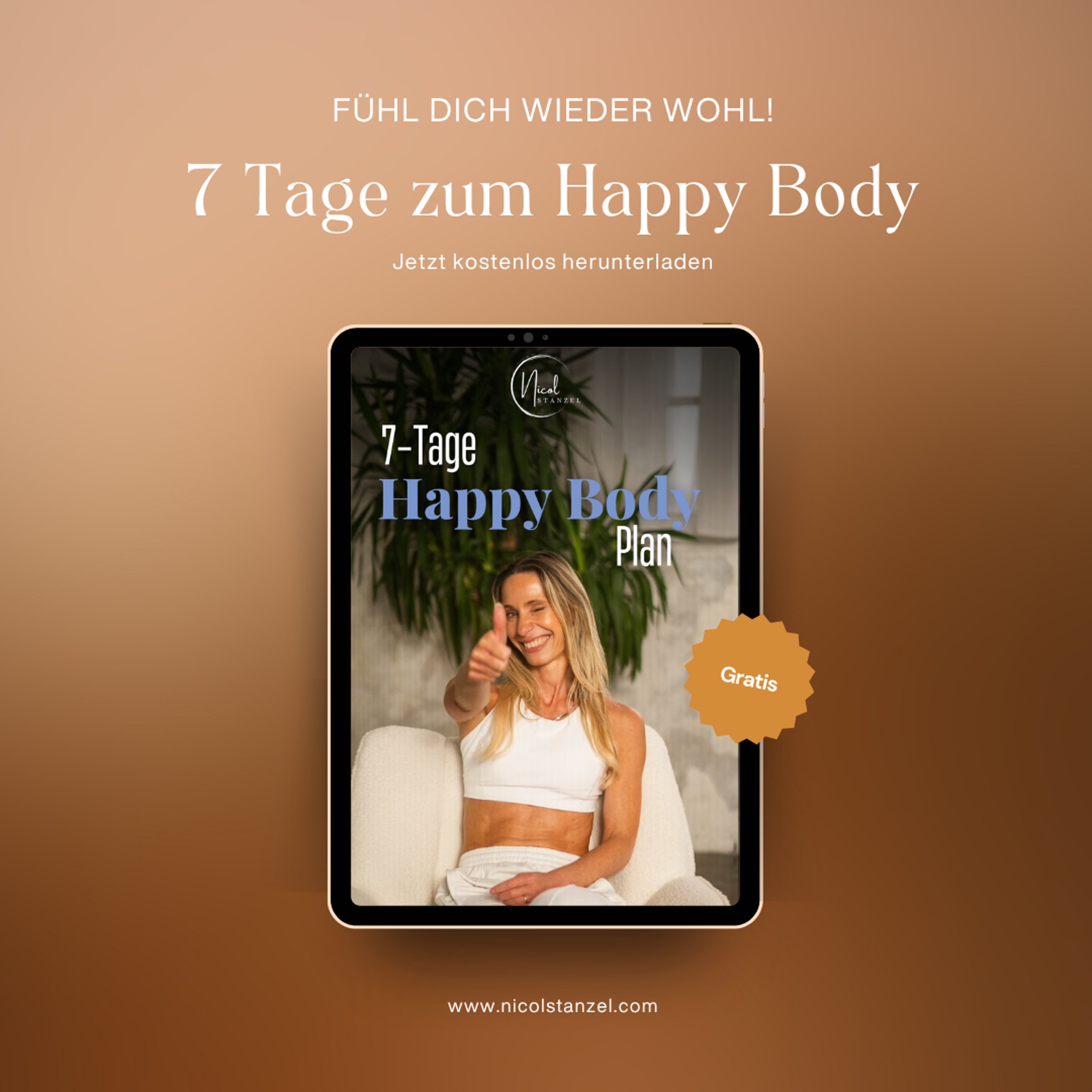 Nicol Stanzel Facebook ad: 7-Tage Happy Body Plan