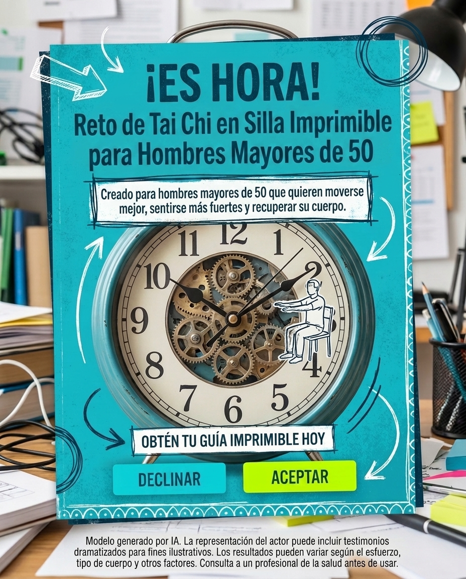 Muscle Charge Facebook ad: Tai Chi en silla para hombres de 50+.