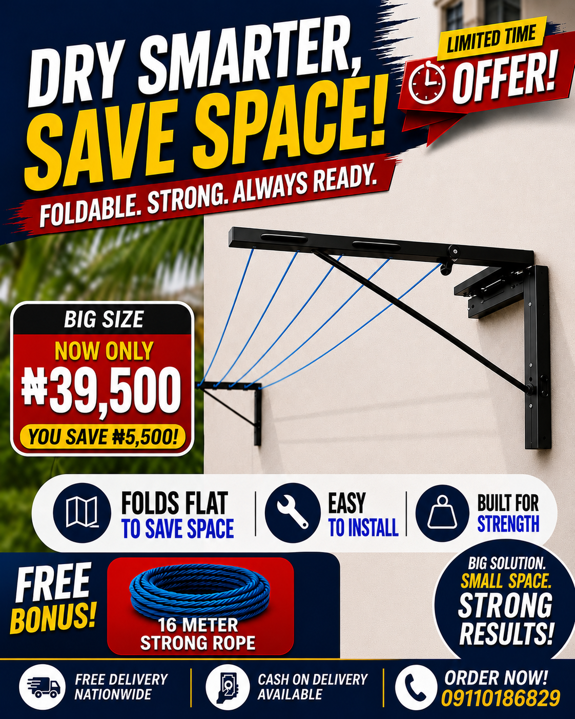 Smart Home Essentials Facebook ad: PROMO PRICE! Dry More. Pay Less.