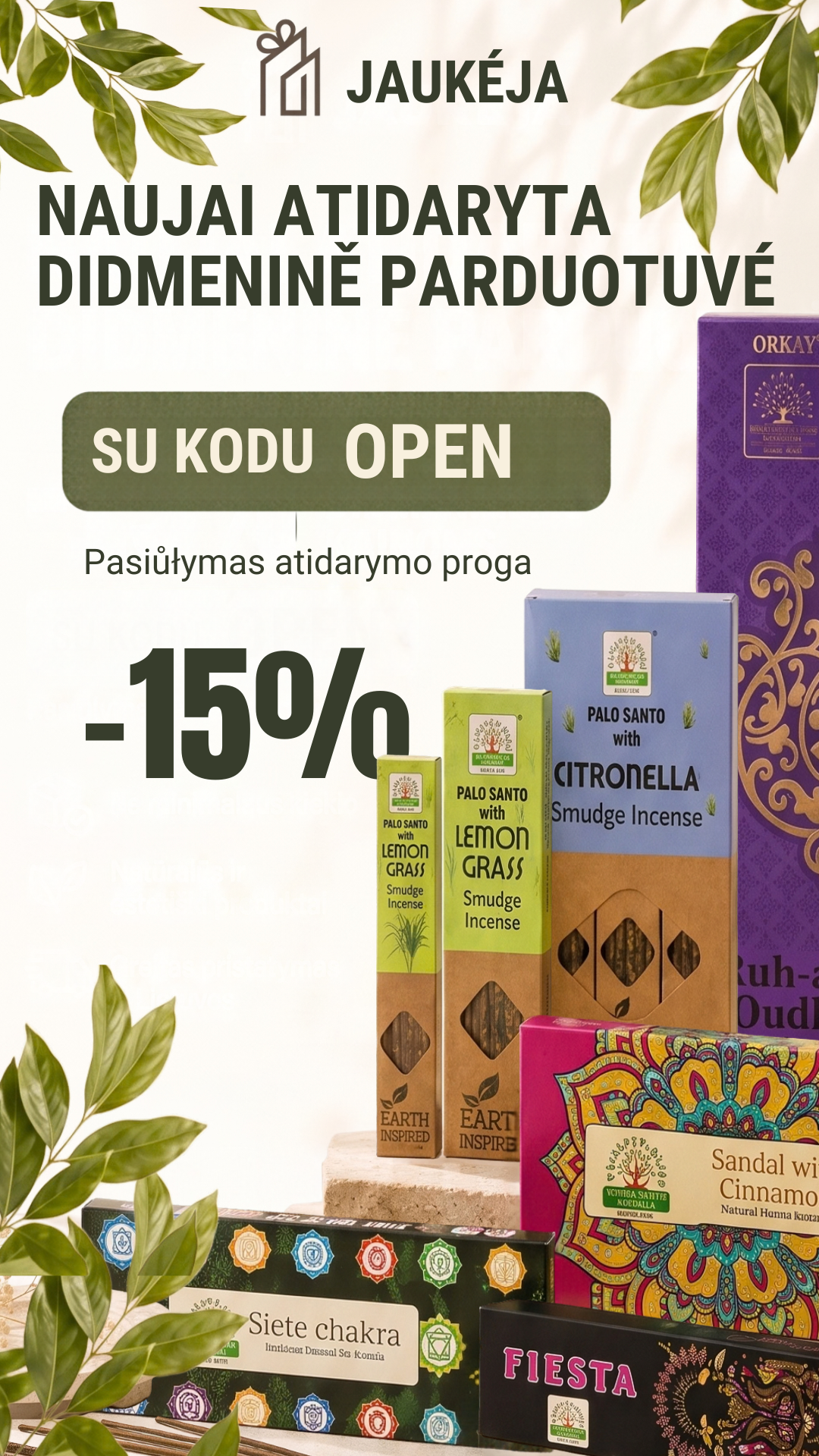 Jaukeja.lt Facebook ad: jokių minimalių kiekių ir greitas pristatymas