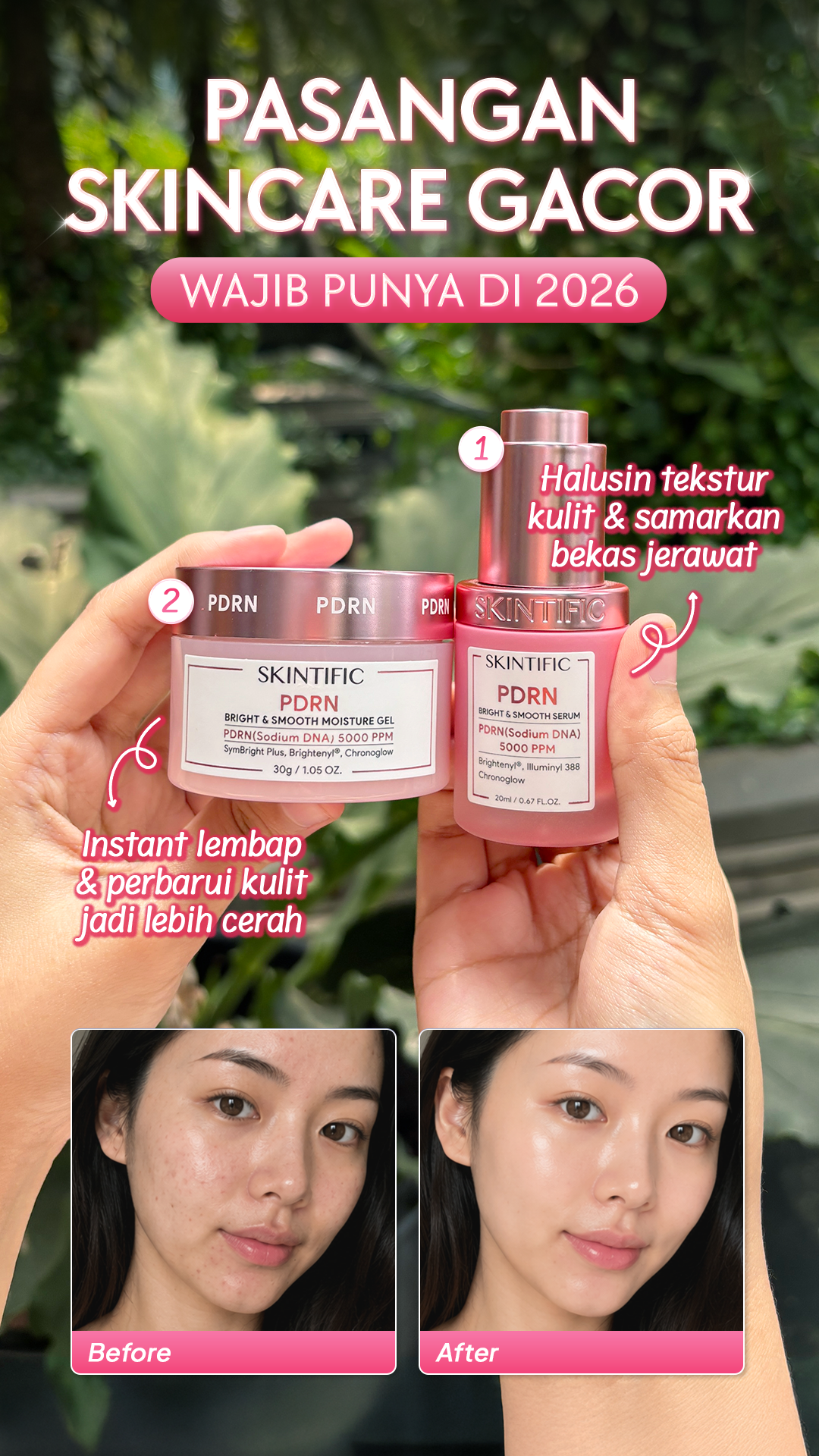 Skintific Outlet Facebook ad: PDRN SERUM, RAHASIA GLASS SKIN!