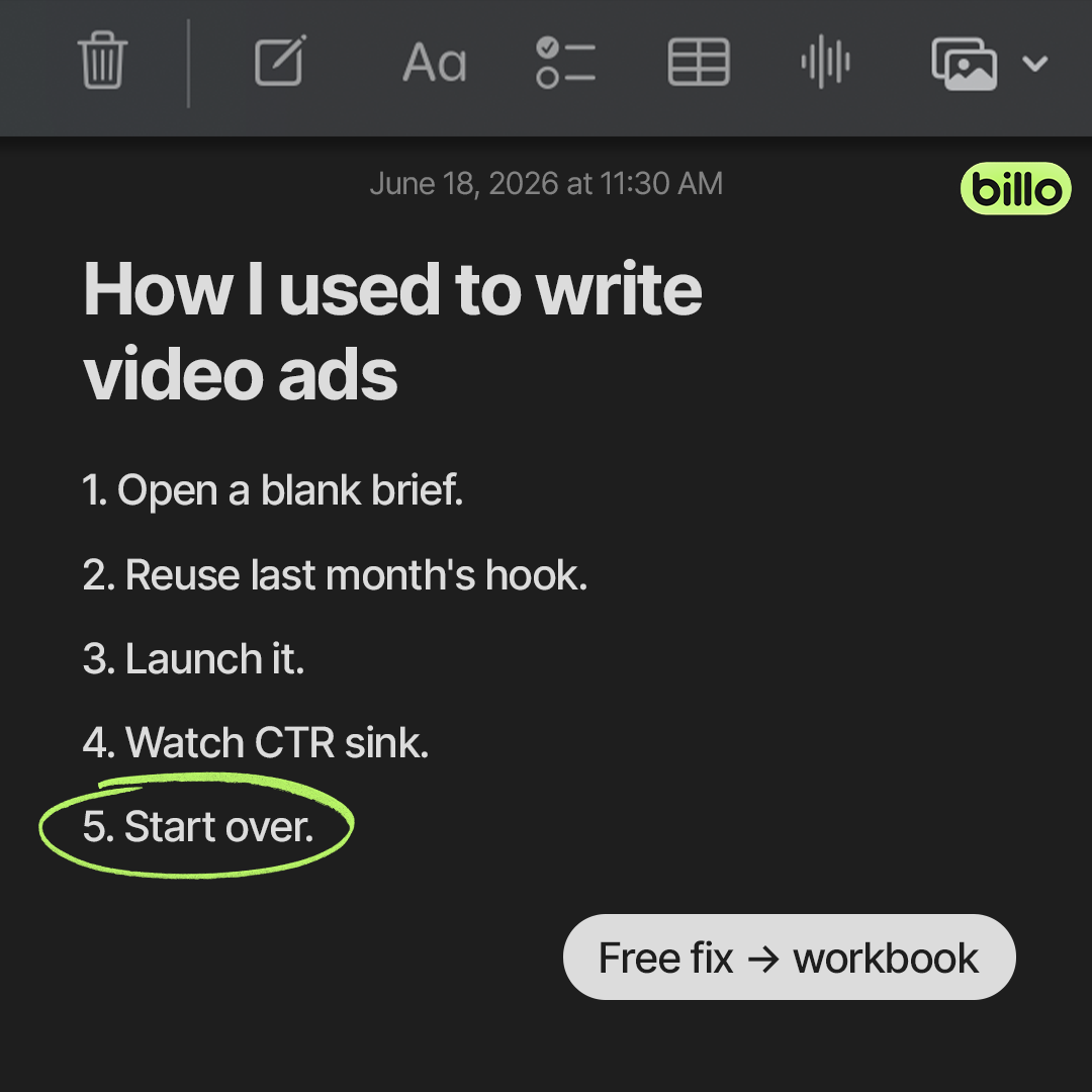 Billo Facebook ad