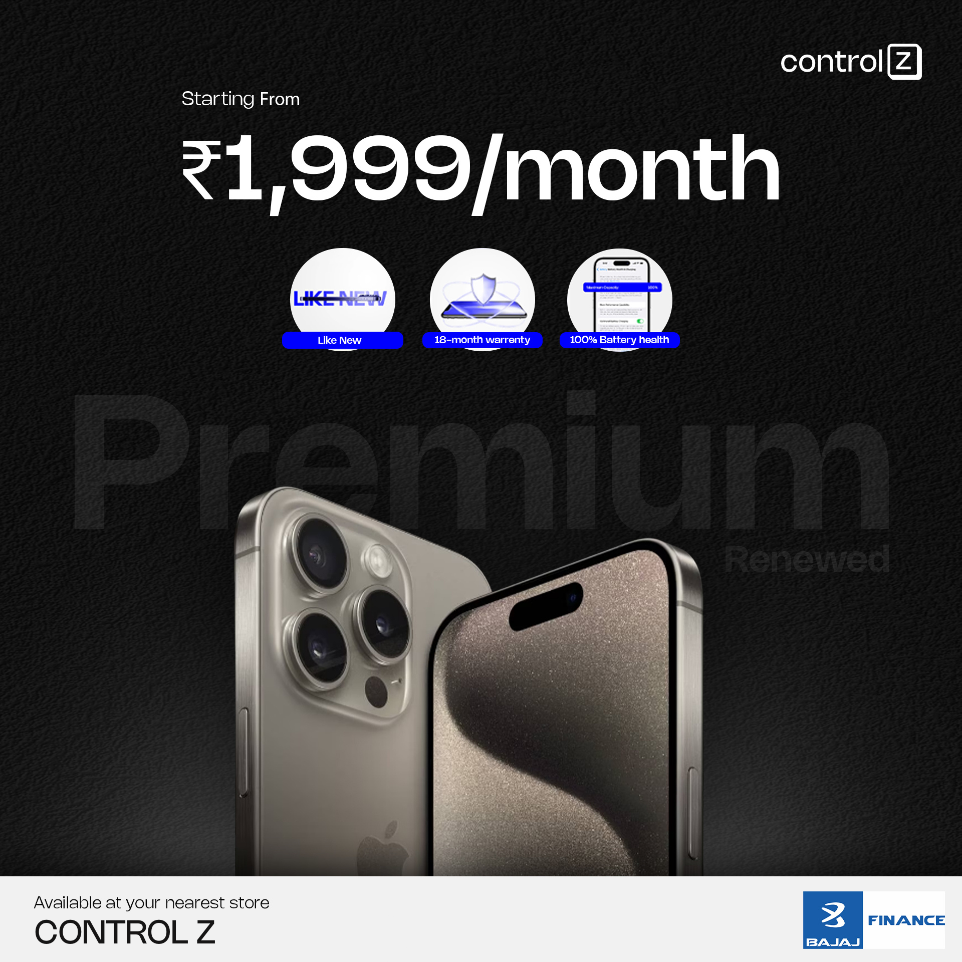 ControlZ Facebook ad: Available at Control Z- 96504 05340